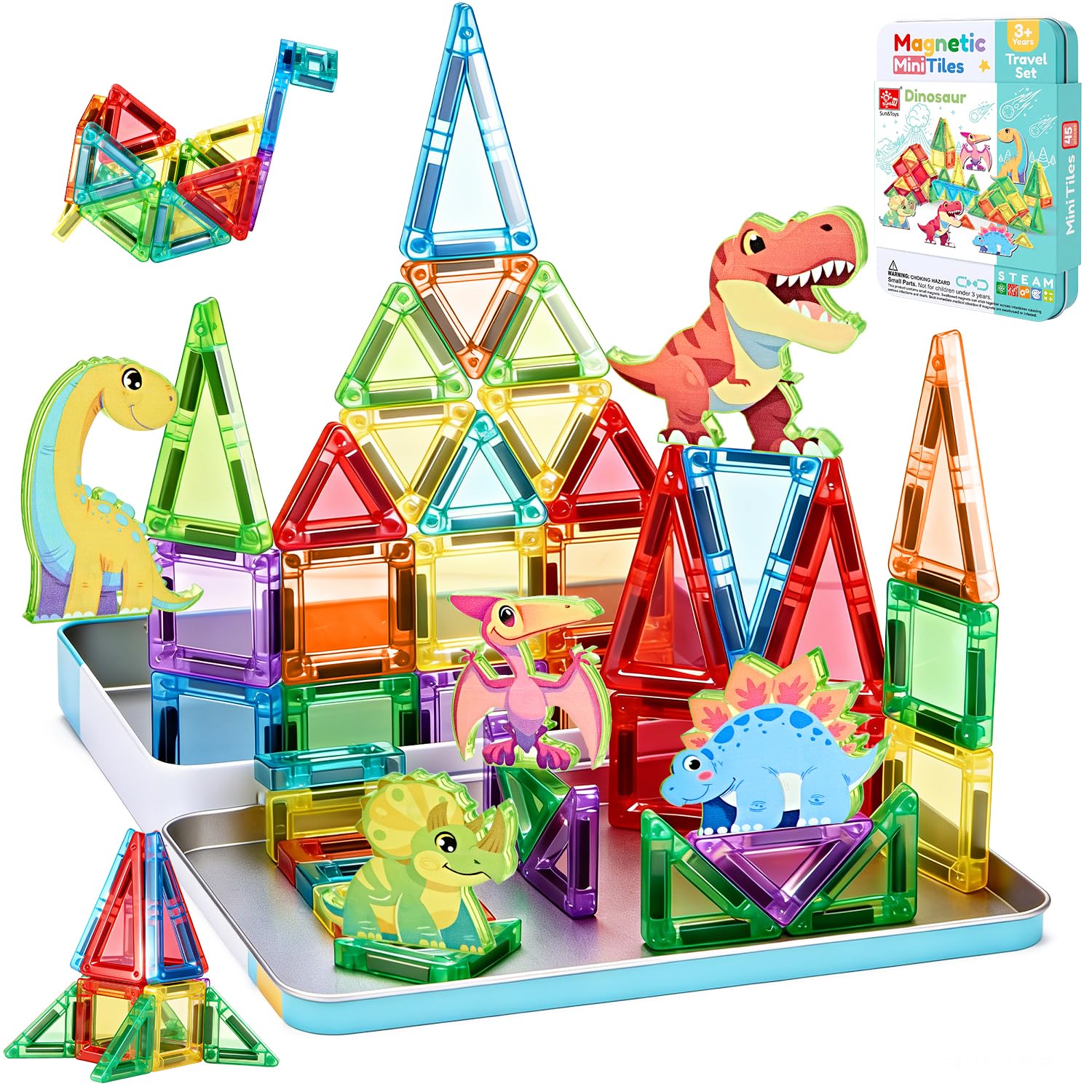 Nasjac Juguete Bloques de Magnéticos Niños, 45 PCS Juegos de Construcción