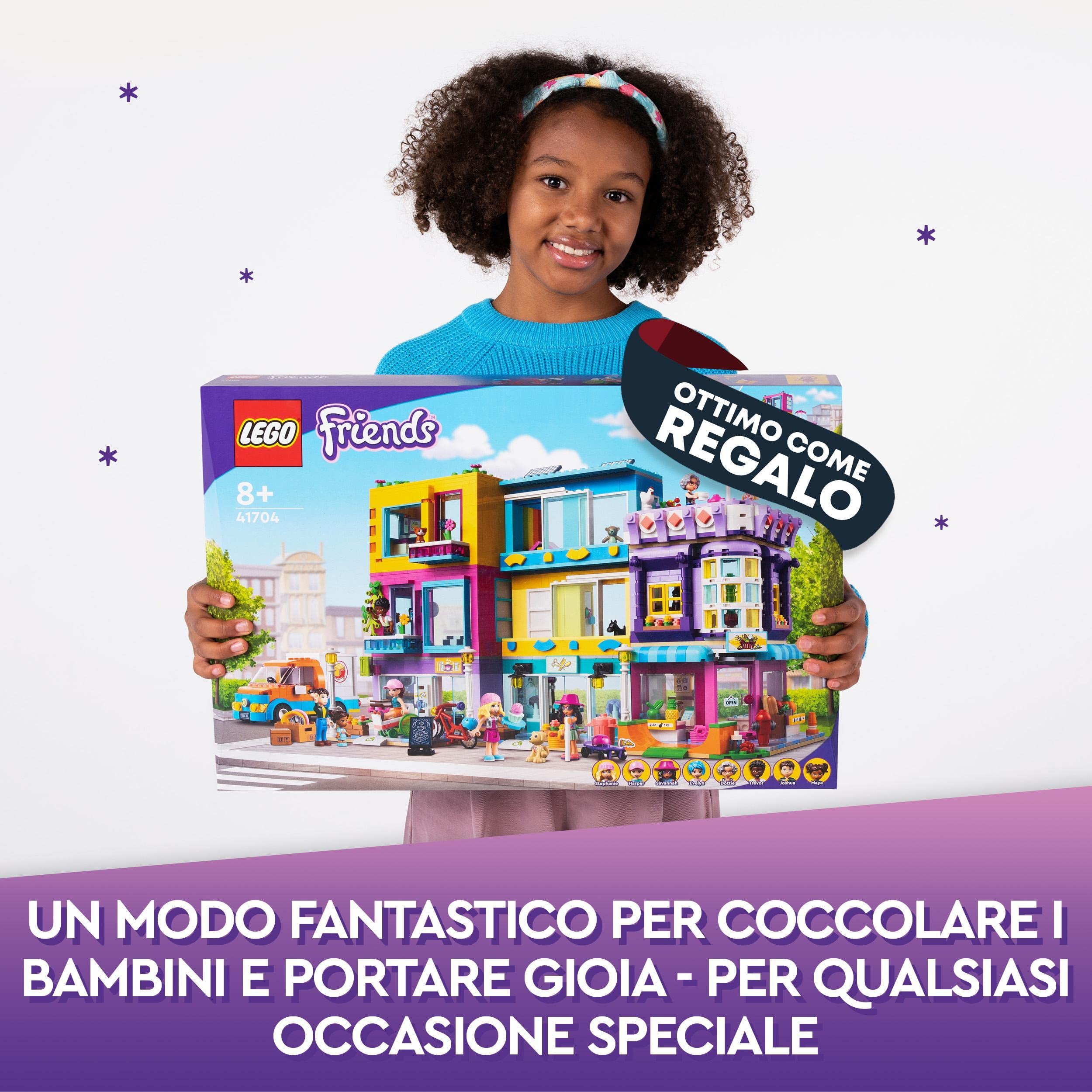 LEGO Friends Edificio della Strada Principale, Set Costruzioni Modulari con Café di Heartlake City, Parrucchiere e Casa delle Mini Bambole, Giochi per Bambini e Bambine da 8 Anni, Idea Regalo 41704