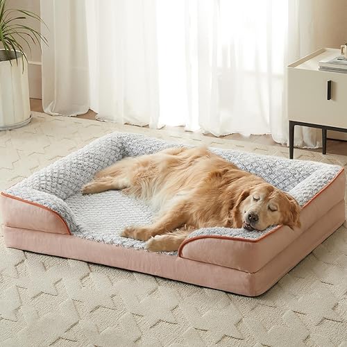 Miniatura 10 de Camas ortopédicas para perros grandes, cama impermeable para perros, cama de espuma para perros grandes, cama grande para mascotas con funda de