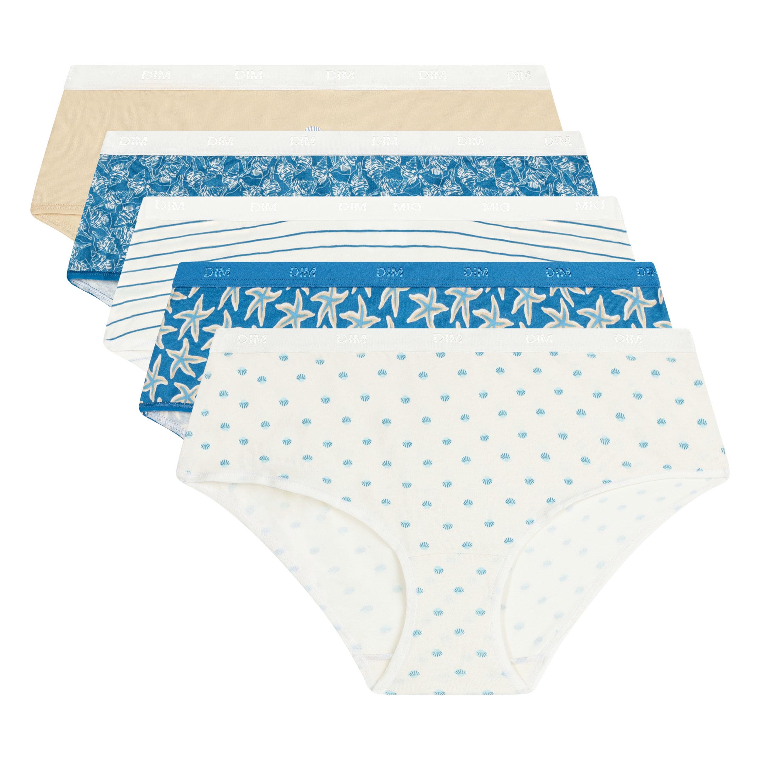 Dim Lot de Boxers Les Pockets Coton Couleurs & Motifs Femme x5