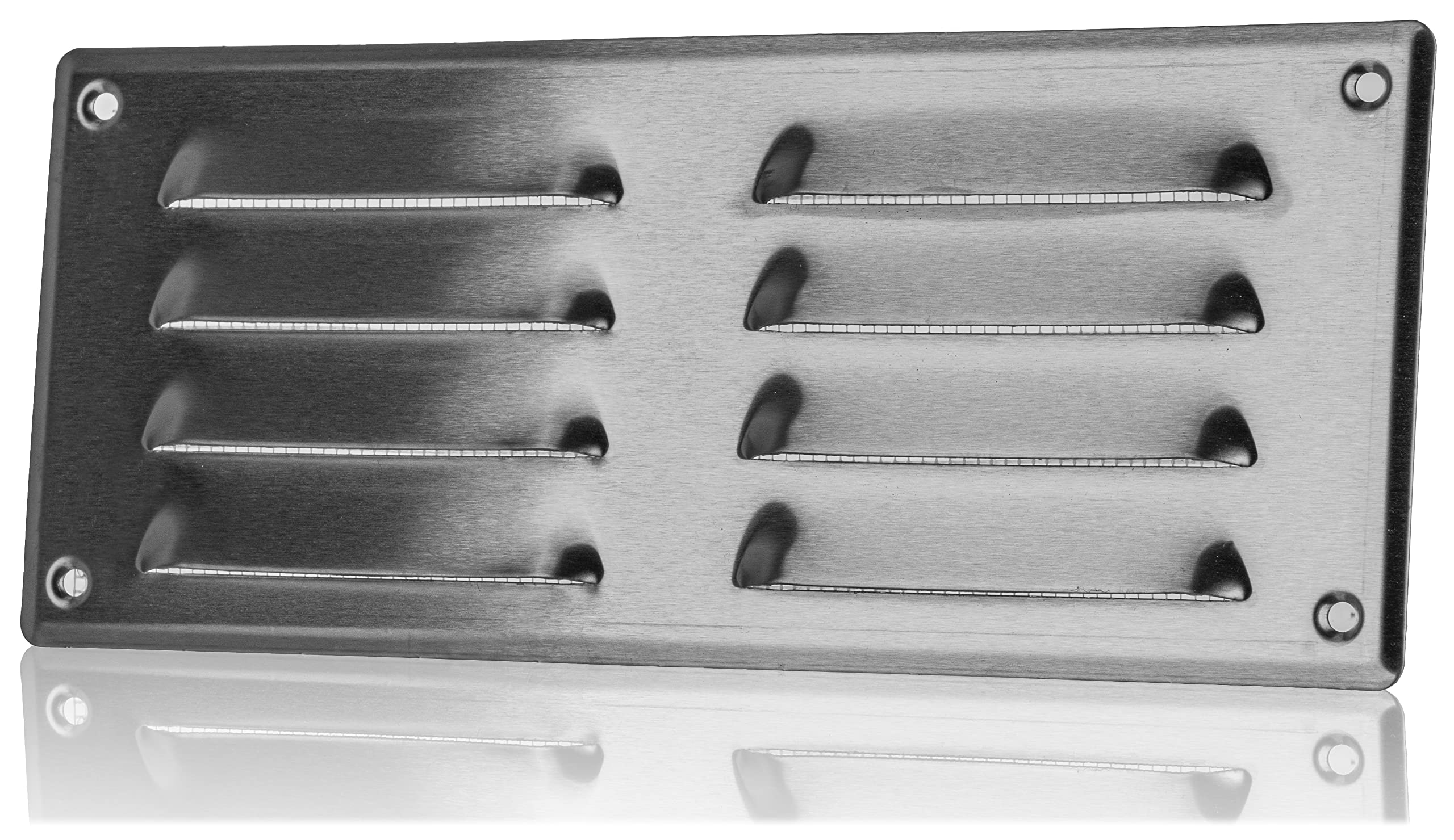 260x105mm / 10x4 inch Stainless Steel Ventilation Grille with Flyscreen - Air Vent Cover, 260x105mm / 10x4'' - Image 3