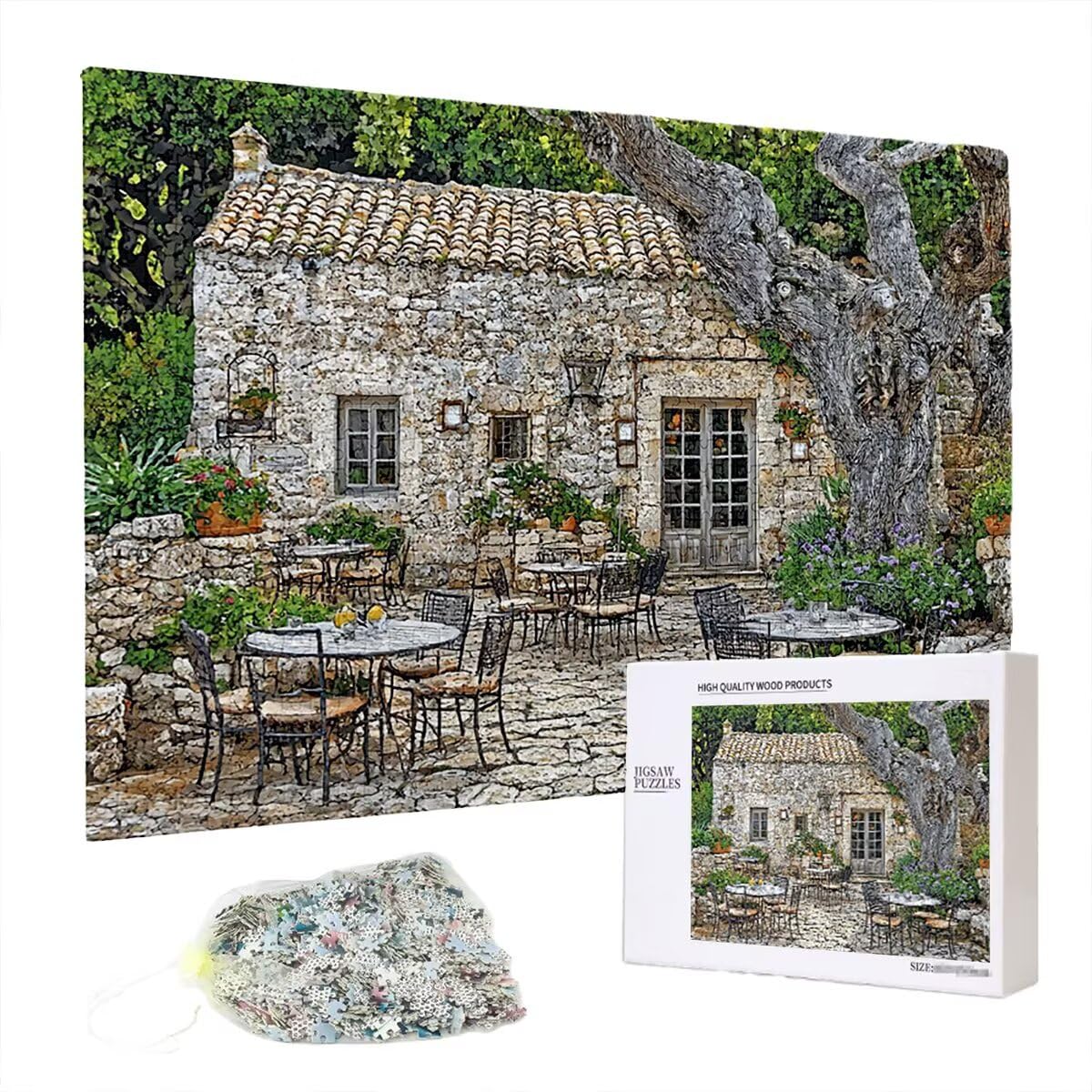 Puzzle 1500 Piezas Cabina, Puzzle Árbol con Caja Regalo Adultos, DIY 1500 Piezas Rompecabezas de Madera para Adultos, Rompecabezas Desafiante para Decoración del Hogar y Paredes, Regalo Mujer, P-57