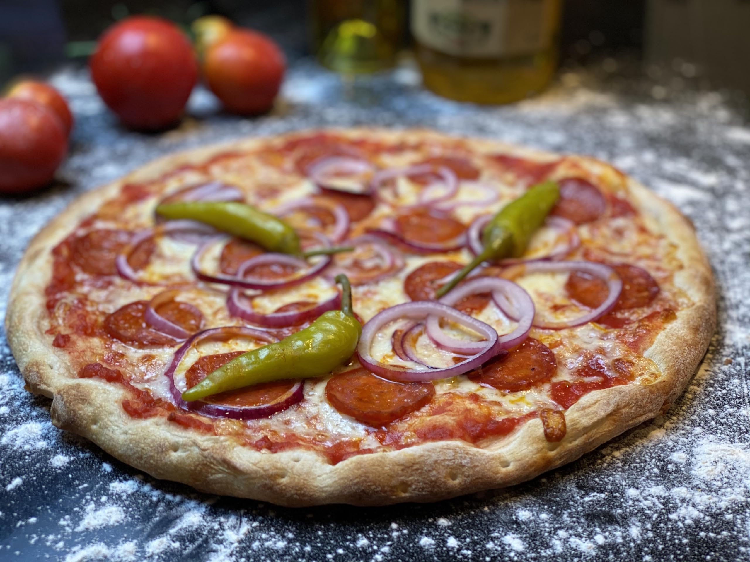 24 x Pizza Original - handgemachter Pizzateig - Gastropackung - vorgebacken im Steinofen