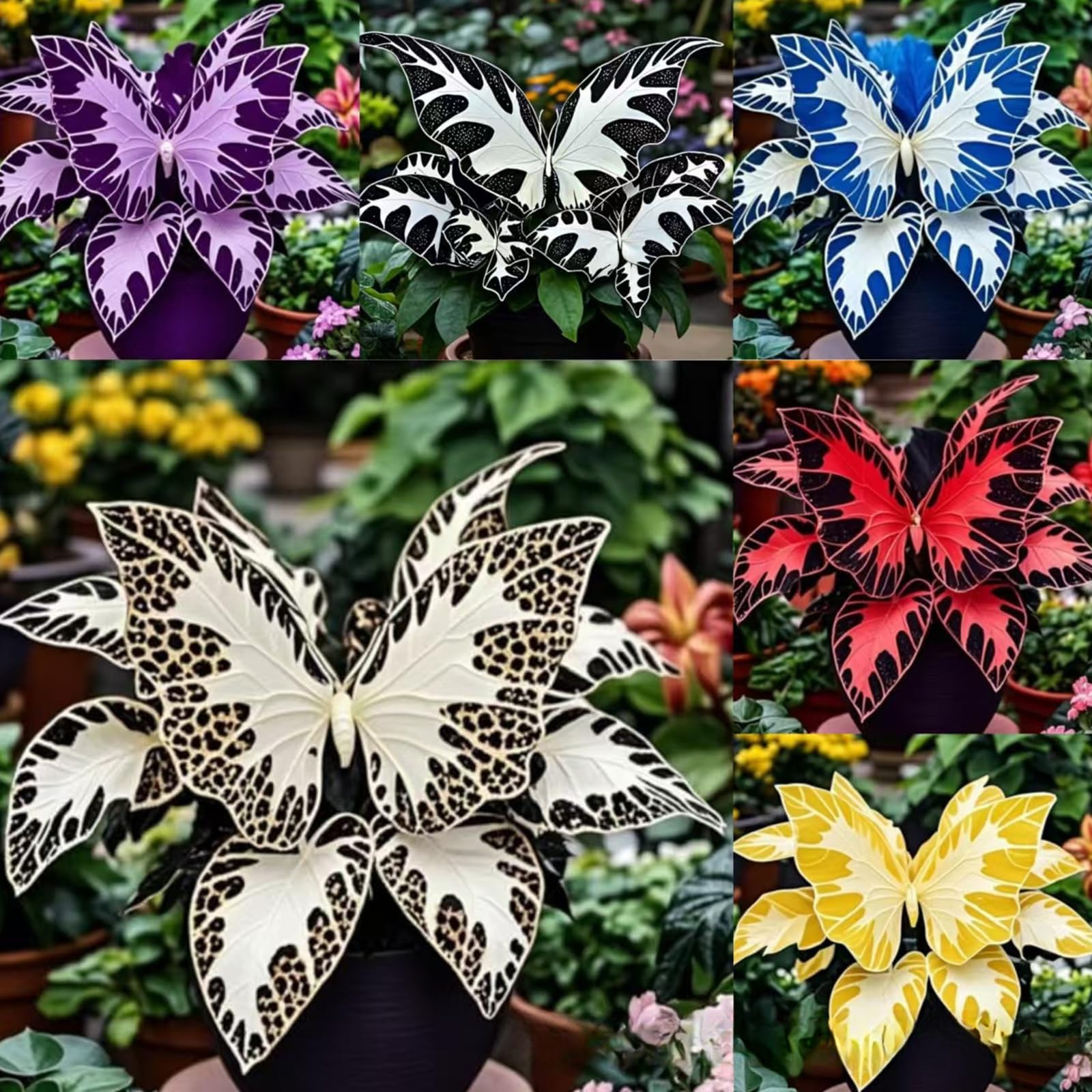 1200PCS Plantación de interior y exterior Hosta rara Siembra Oreja de Elefante Resistente/Oreja de Elefante Rara/Perenne Resistente/Hojas Grandes (E) — view 3