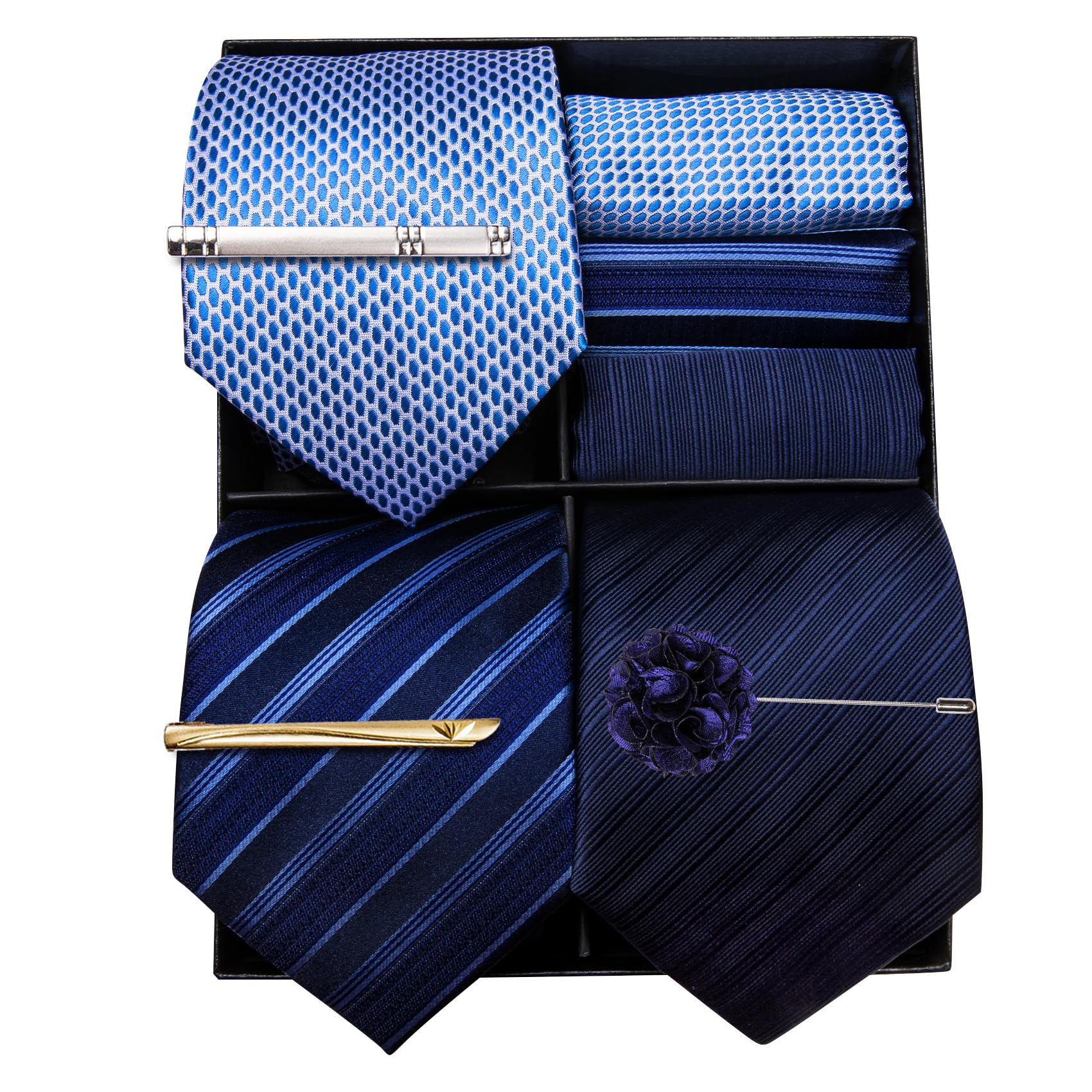 Barry.Wang – Traje de boda – Camisa Smoking (juego de 4) para hombre