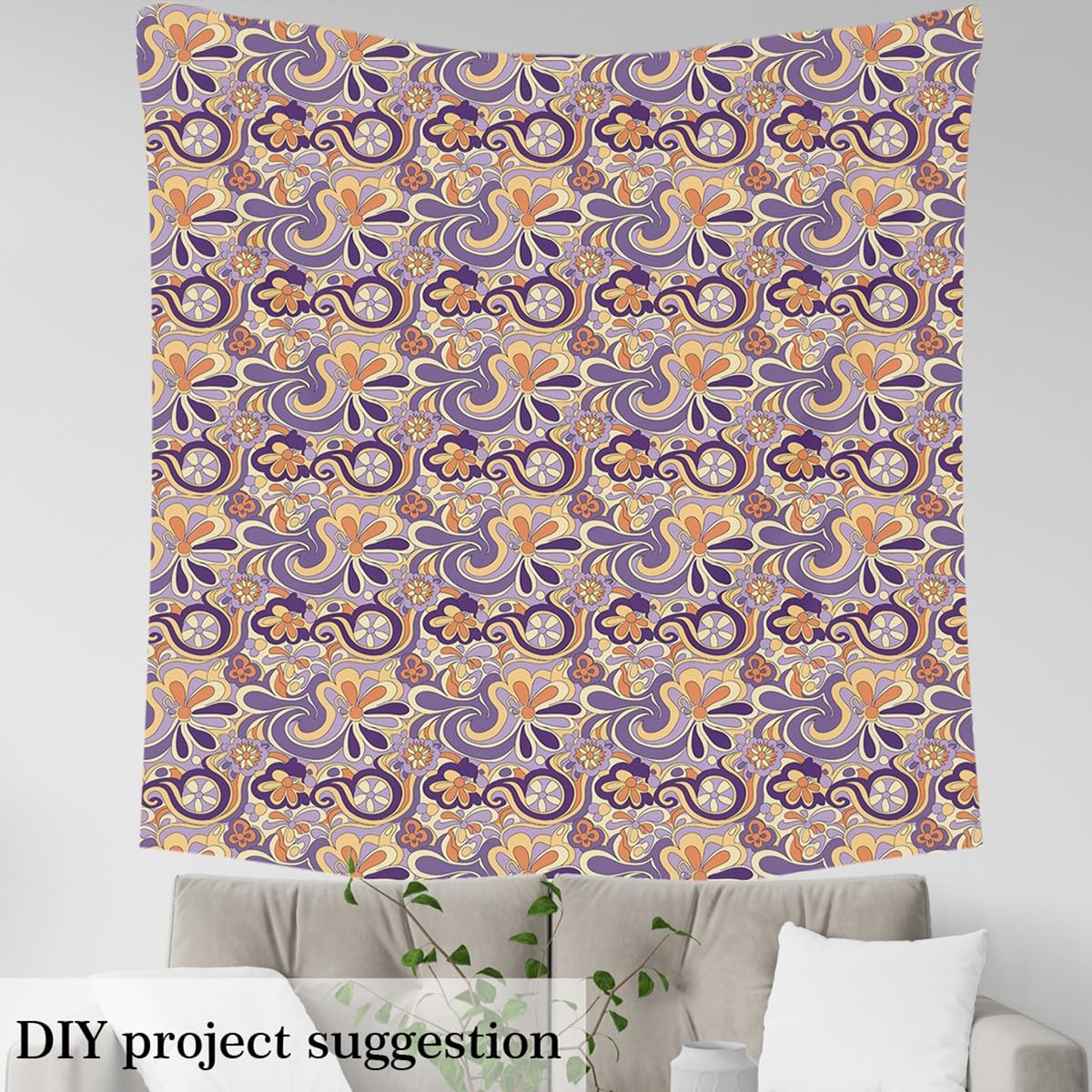 Amazon.com: Retro Hippie Flowers Fabric by The Yard - Vintage