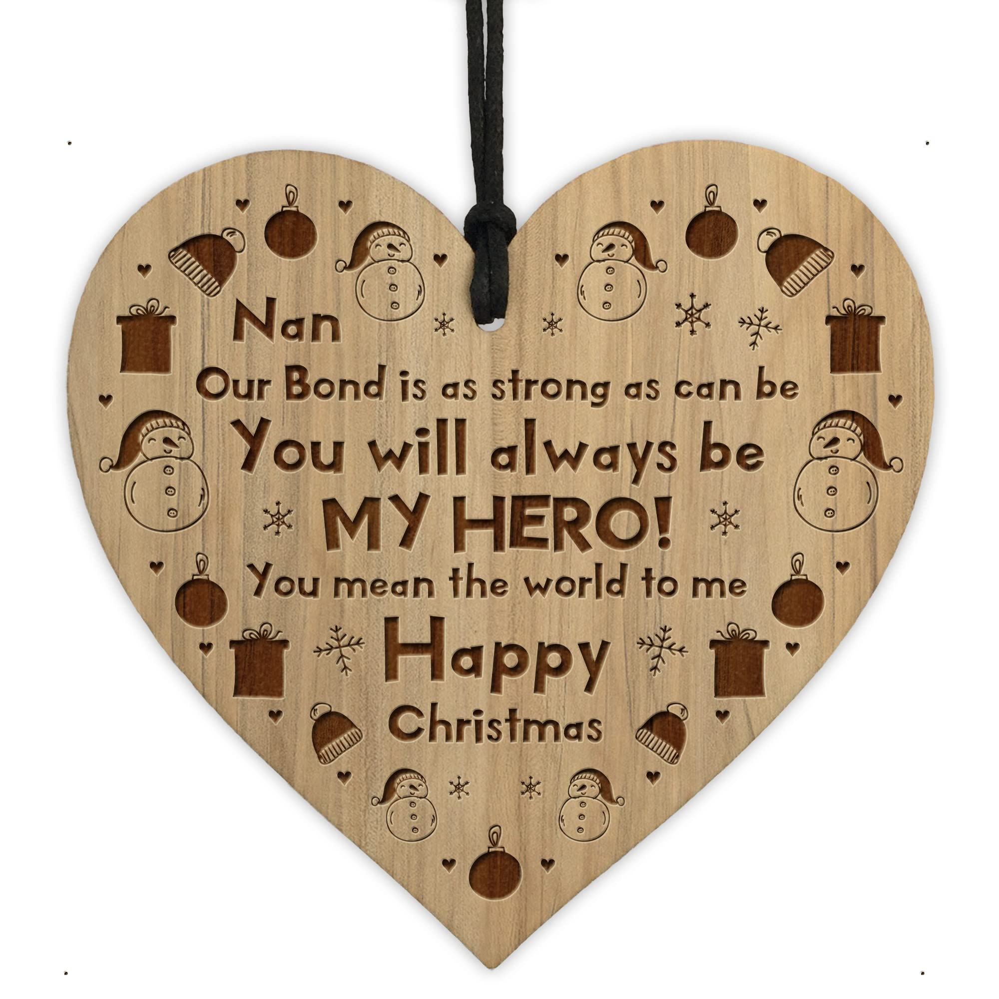Red Ocean Cute Nan Gifts For Christmas Engraved Heart Nan Gifts From Grandchildren Keepsake