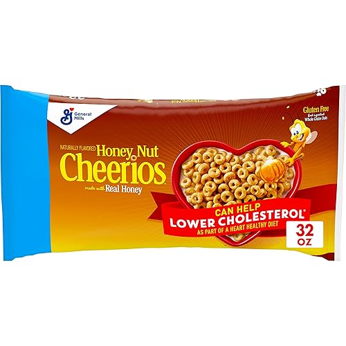 Cheerios Honey Nut Cheerios Heart Cereal saludable para el desayuno, cereales sin gluten con avena integral, bolsa de valor, 32 onzas disponible en Yaxa Colombia