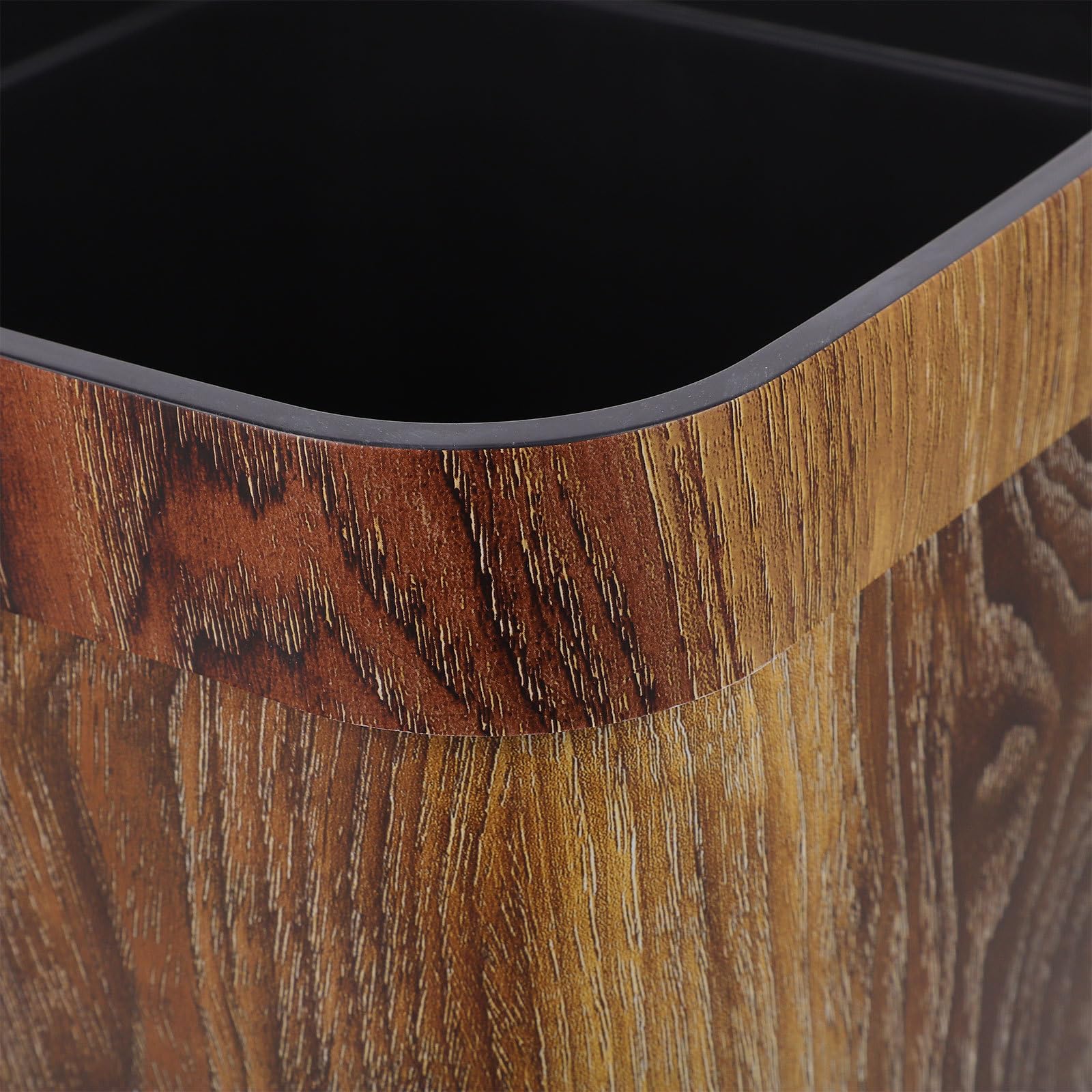 Lurrose Cubo de Basura Cuadrado Rústico de 12 L con Imitación Madera