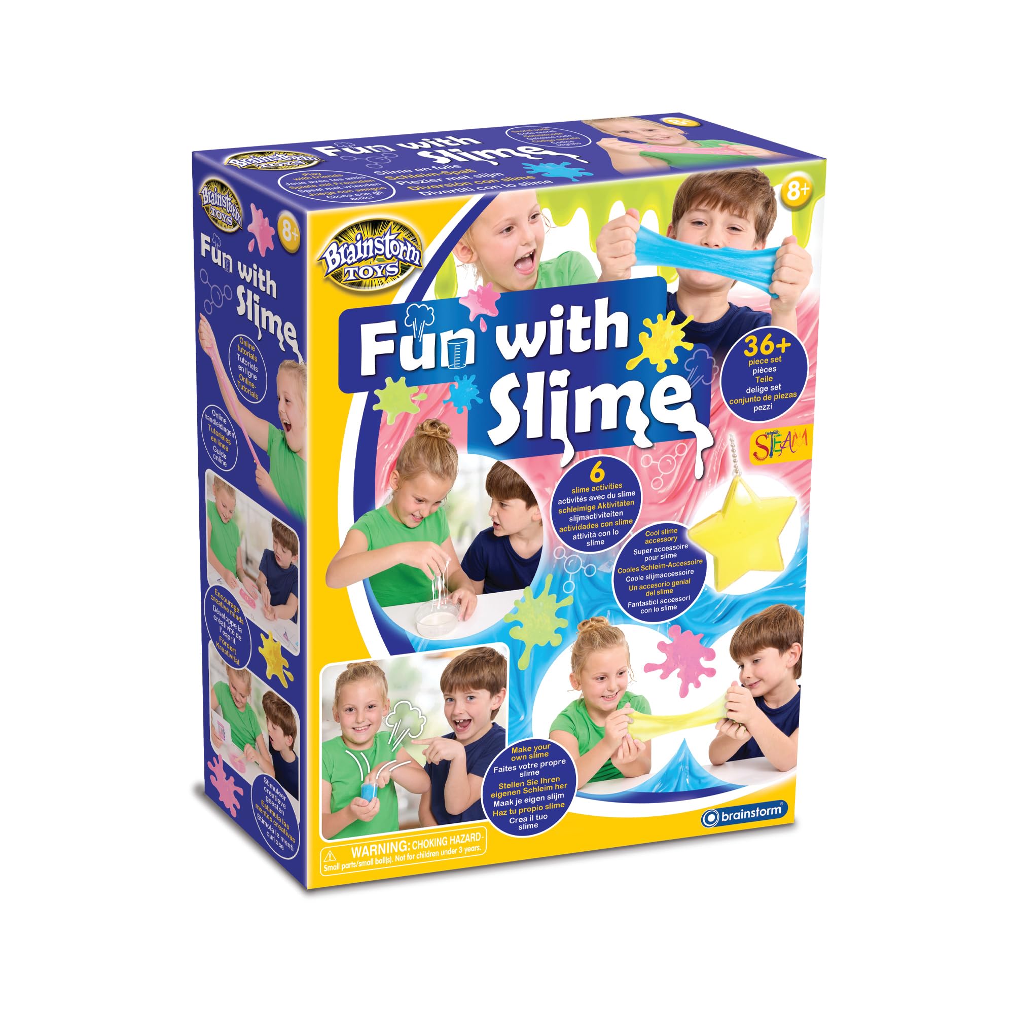 Brainstorm Toys Fun With Slime Kit – 36+ Piece STEM Slime Making Set | 6 Slime Activities | Glow-in-the-Dark & Illusion Slime |