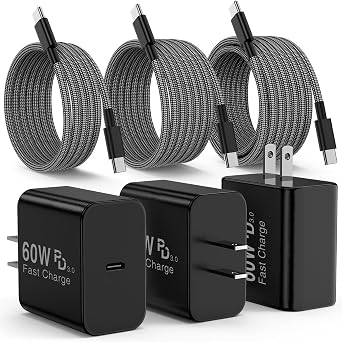 60W USB C Samsung Super Fast Charger for Samsung Galaxy S26 Ultra with 3-Pack Type C to USB C Braided Cables 3FT/6FT/10FT Compatible with Samsung Galaxy S25 Ultra /S24/S23 Series,Z Fold/Flip&Tablets