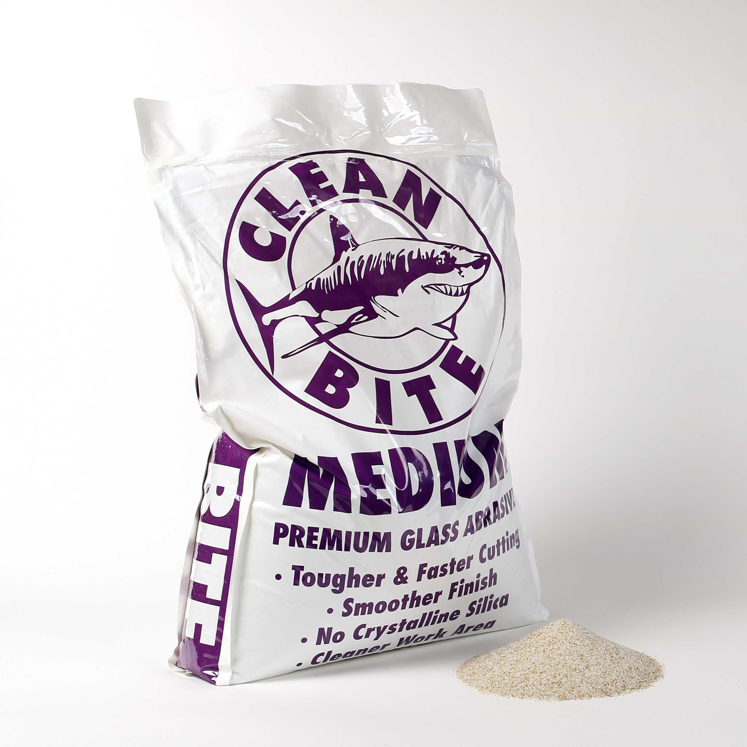 Glass Eco-Friendly Recycled Sandblasting Media Coarse Medium Fine Grit 40lbs (Medium)