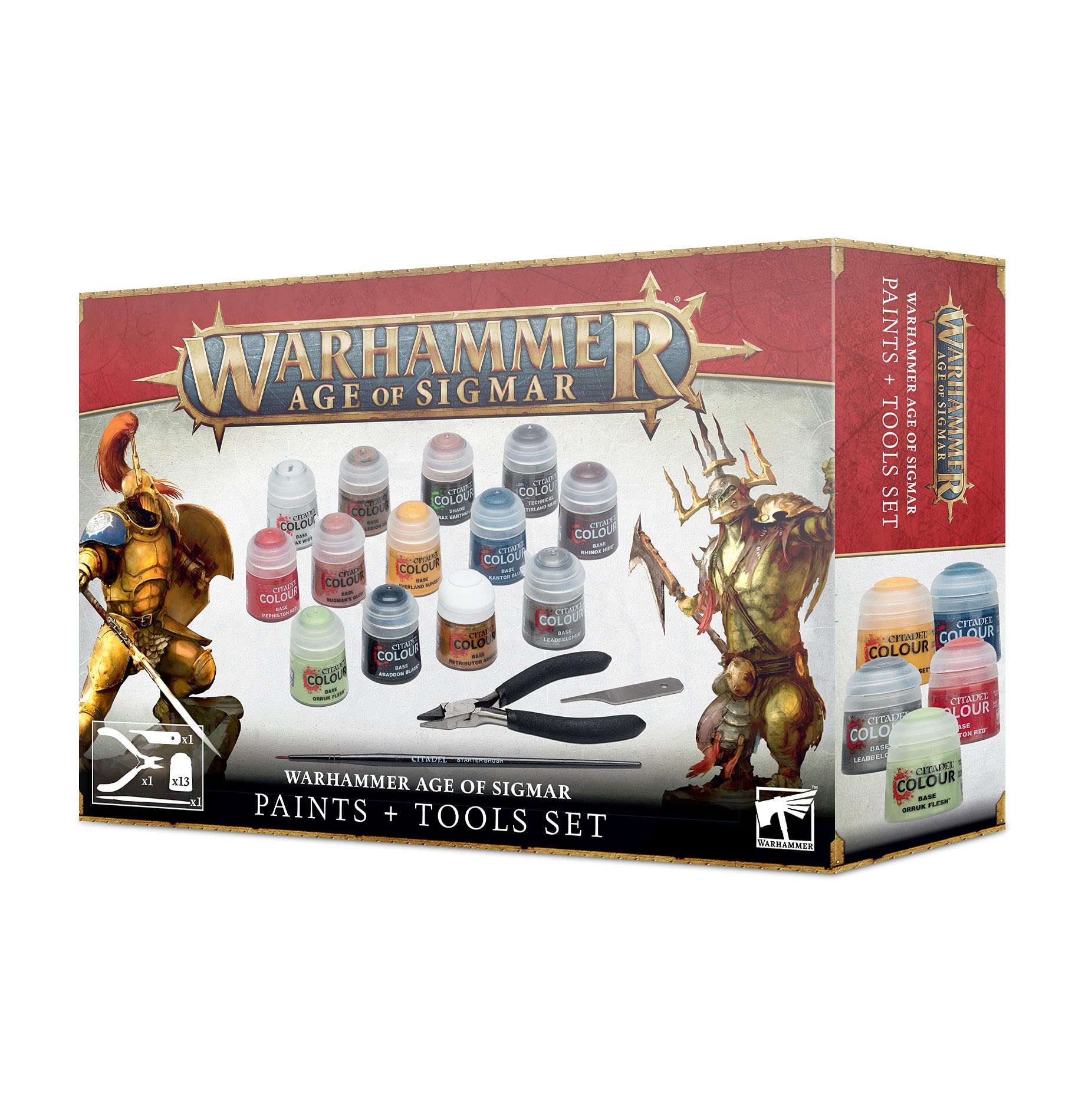 Warhammer Age of Sigmar Paint & Tool Set, exact product listing photograph