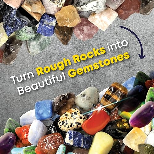 Miniatura 7 de Dan&Darci Rock Tumbler - Kit de recambio de grano – 3.5 libras de medios de grano + pellets de plástico de polietileno – Recambios de pulido de