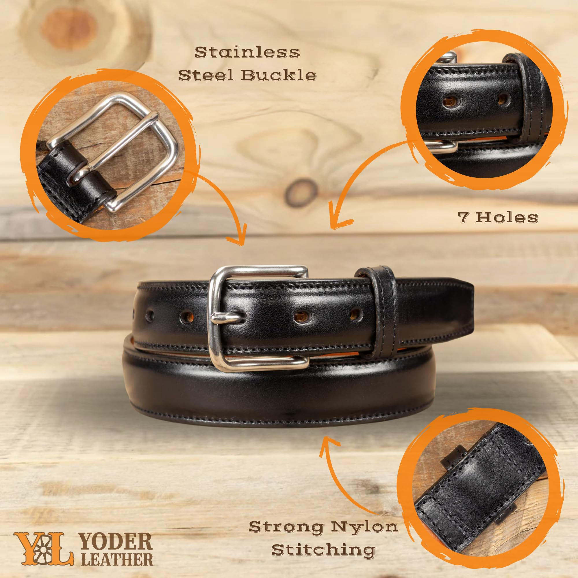 Yoder Leather Company Handgefertigter Gürtel aus italienischem Leder