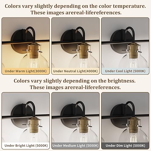 Miniatura 5 de Accesorios de iluminación para tocador de baño, apliques de pared para baño, luces de tocador sobre espejo con pantalla de vidrio global, base E26