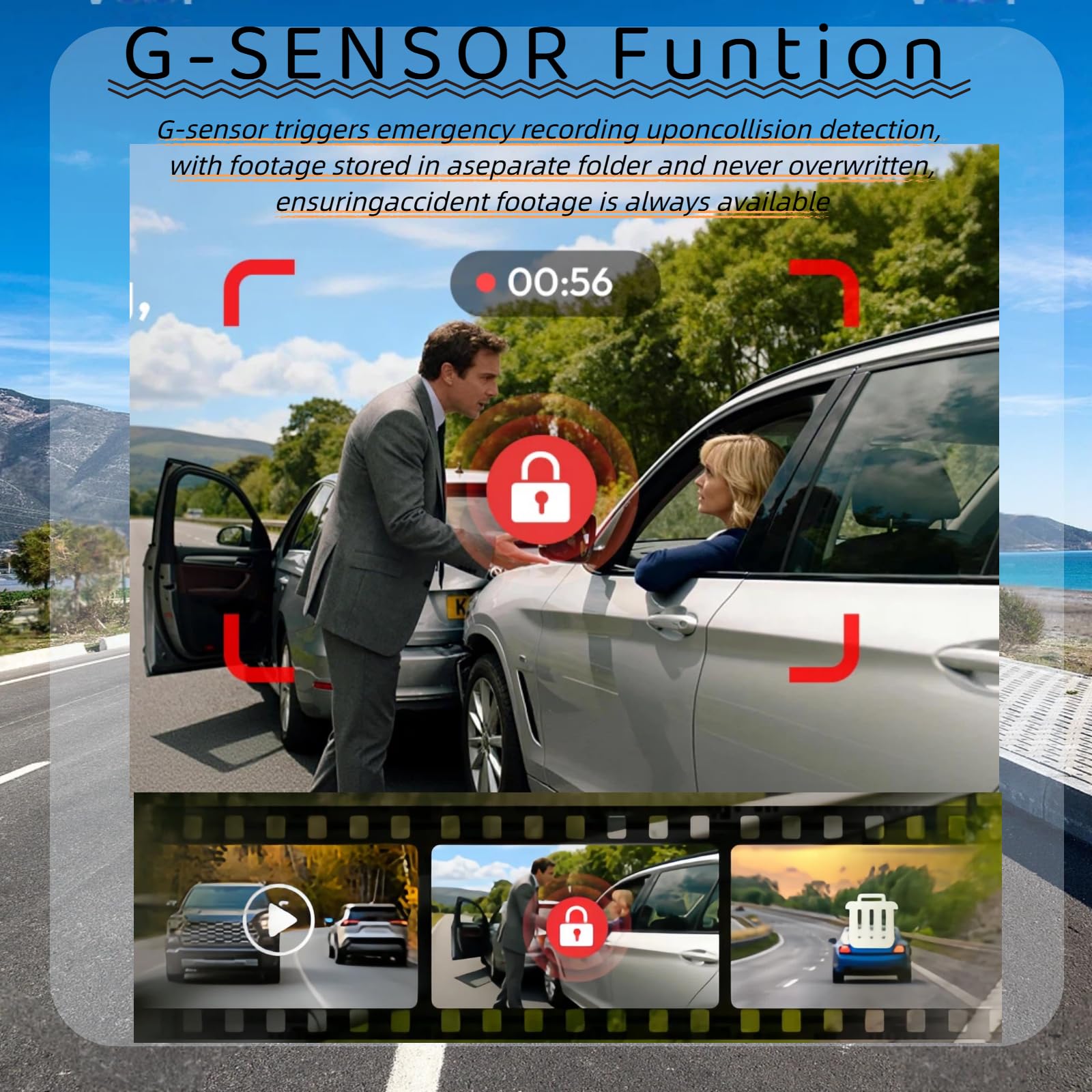 Dashcam Auto Vorne Hinte, 4K+1080P Dual Kamera mit 5GHz WLAN GPS und 24/7 Parküberwachung für maximale Sicherheit durch ADAS Nachtsicht & 170° Weitwinkel - Inkl. 64GB SD Karte