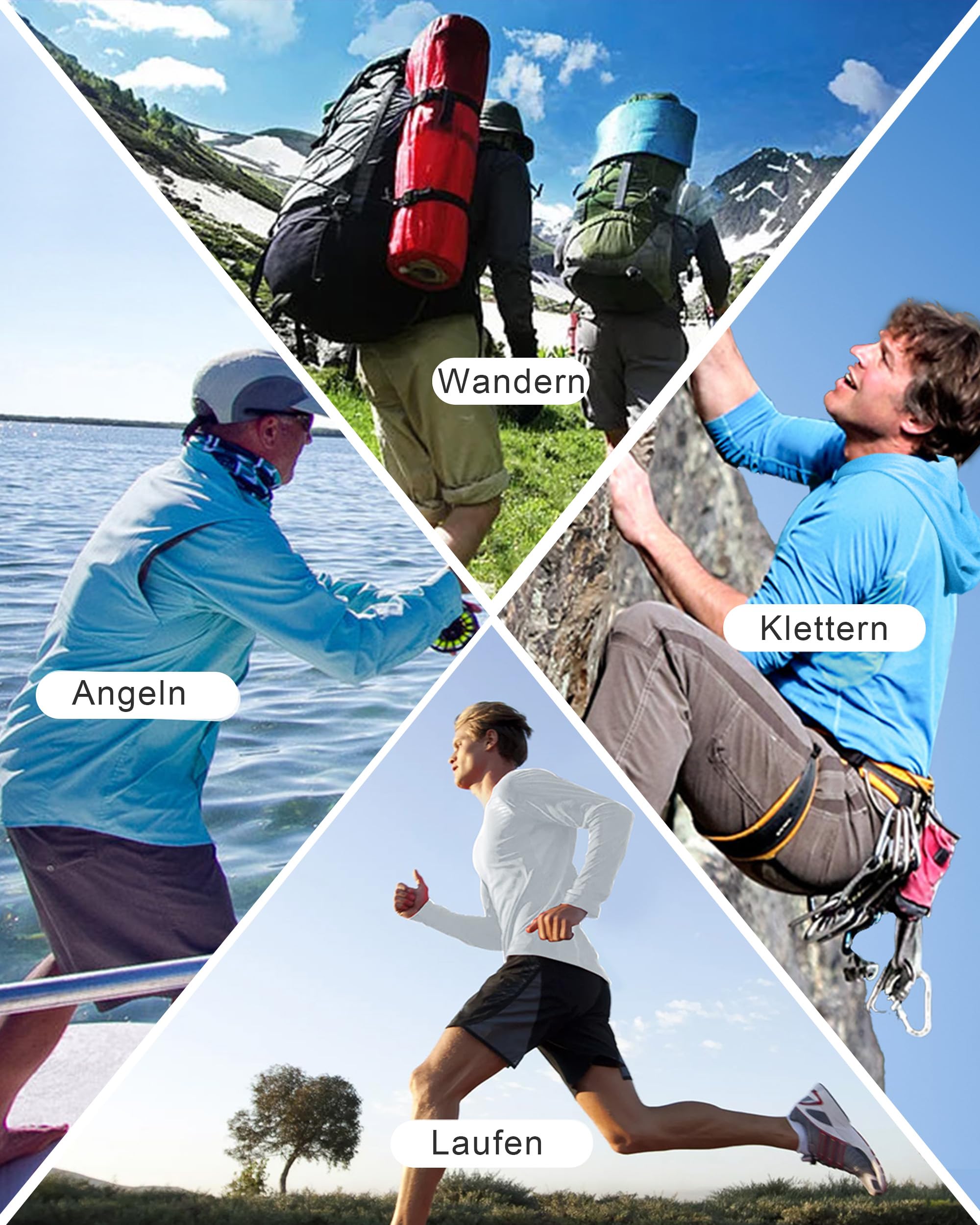 Roadbox Herren UPF 50+ Kapuzenpullover Shirt, UV Sonnenschutz Langarmshirt, Outdoor Wassersport Rashguards für Sommer Angeln
