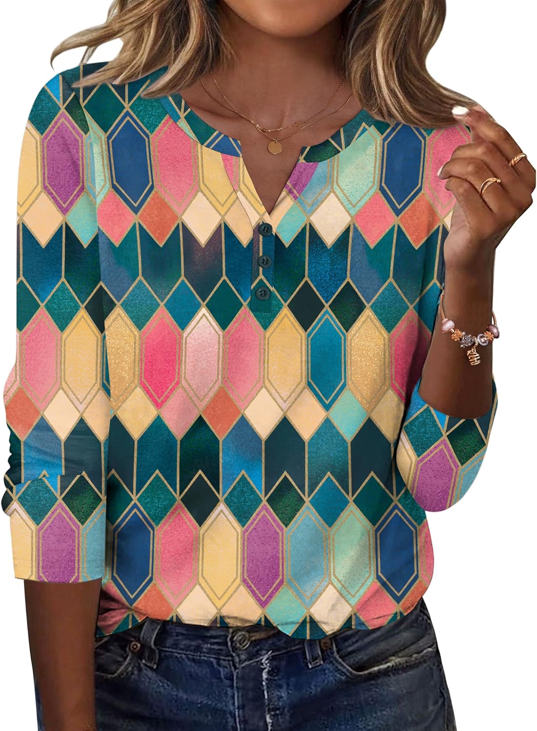 Zeagoo Long Sleeve Shirts for Women Casual V Neck Fall Tops Dressy Summer Work Blouses Clothes