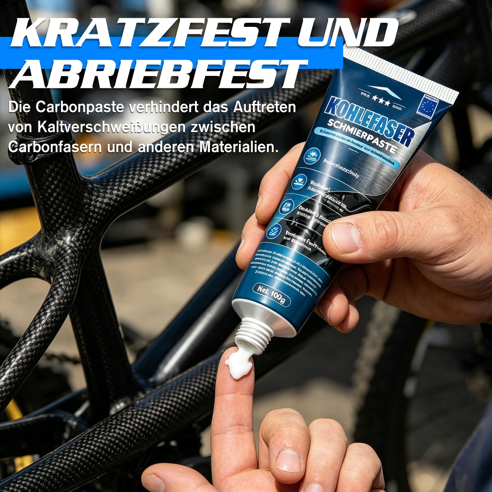 100g Carbon Paste Fahrrad Montagepaste für eine reibungsarme Leistung, für Carbon-Komponenten, Anti Seize& Kalt Schweißen, Mikrosandgestrahltes Fett für die Montage