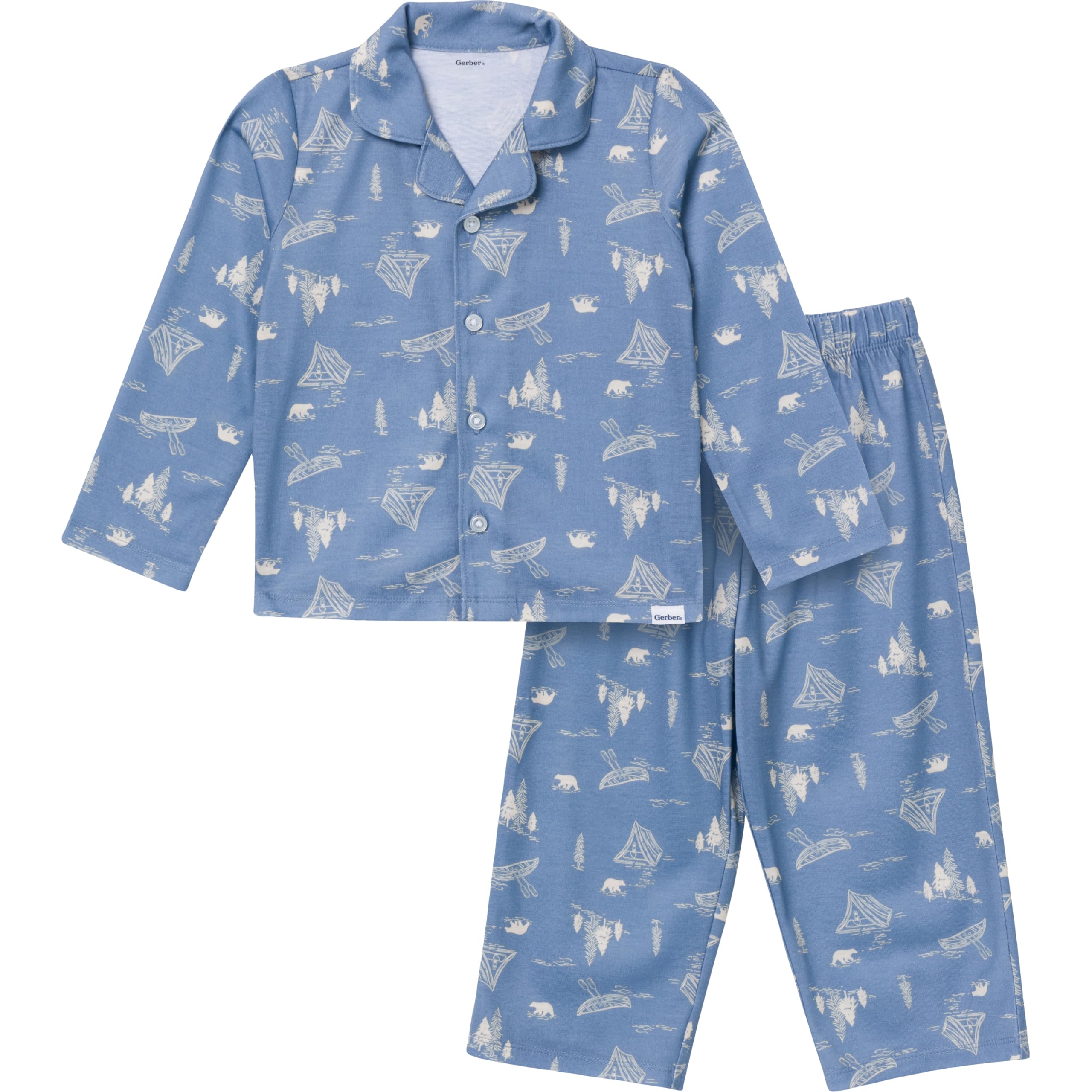 Gerber Unisex Baby Toddler Boy and Girl 2-Piece Coat Style Pajama Pant Set