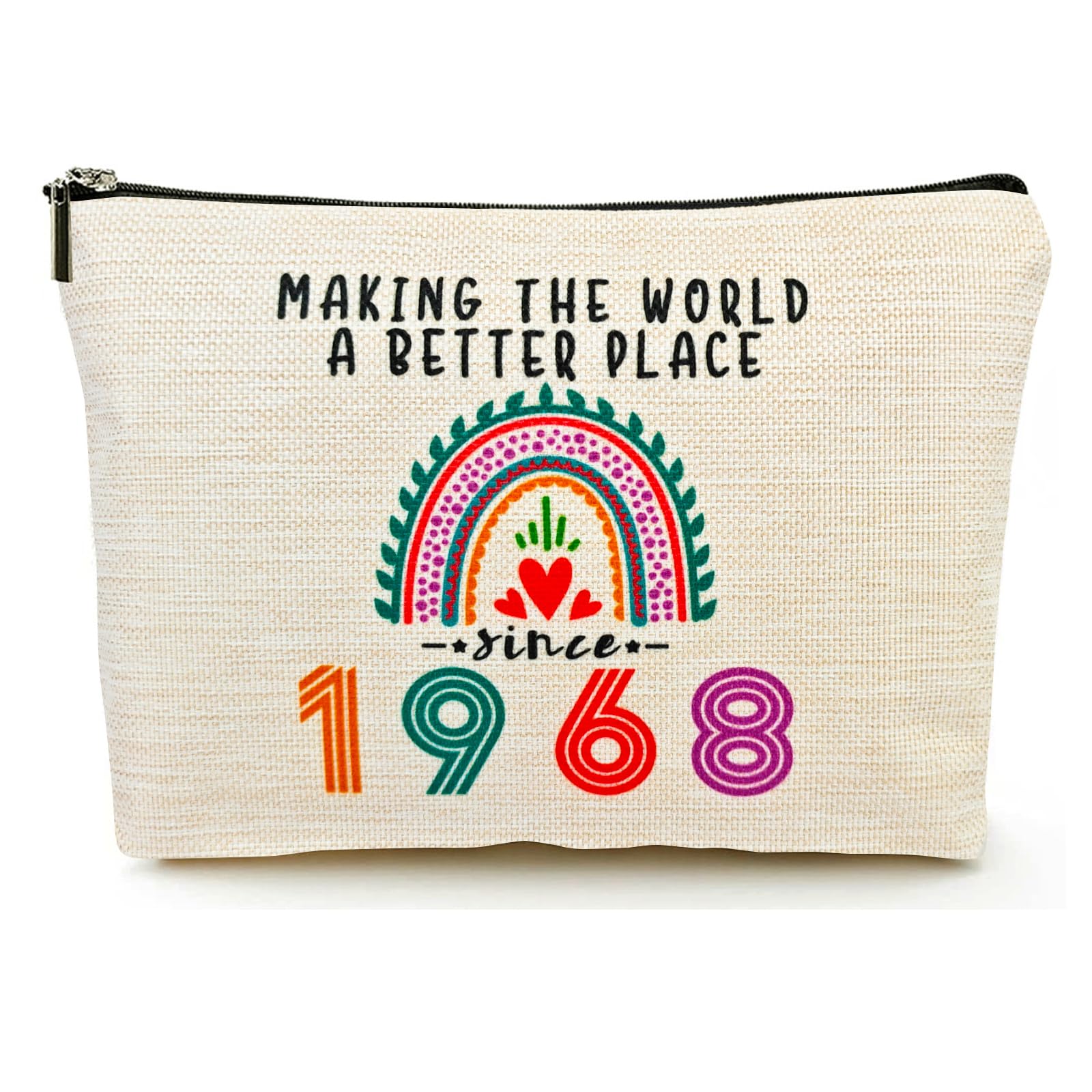 Happy 58th Birthday Gifts for Her Women Makeup Bag, Best 1968 Anniversary 58th Birthday Decorations, 58 Year old and Fabulous Gifts Ideas for Wife,