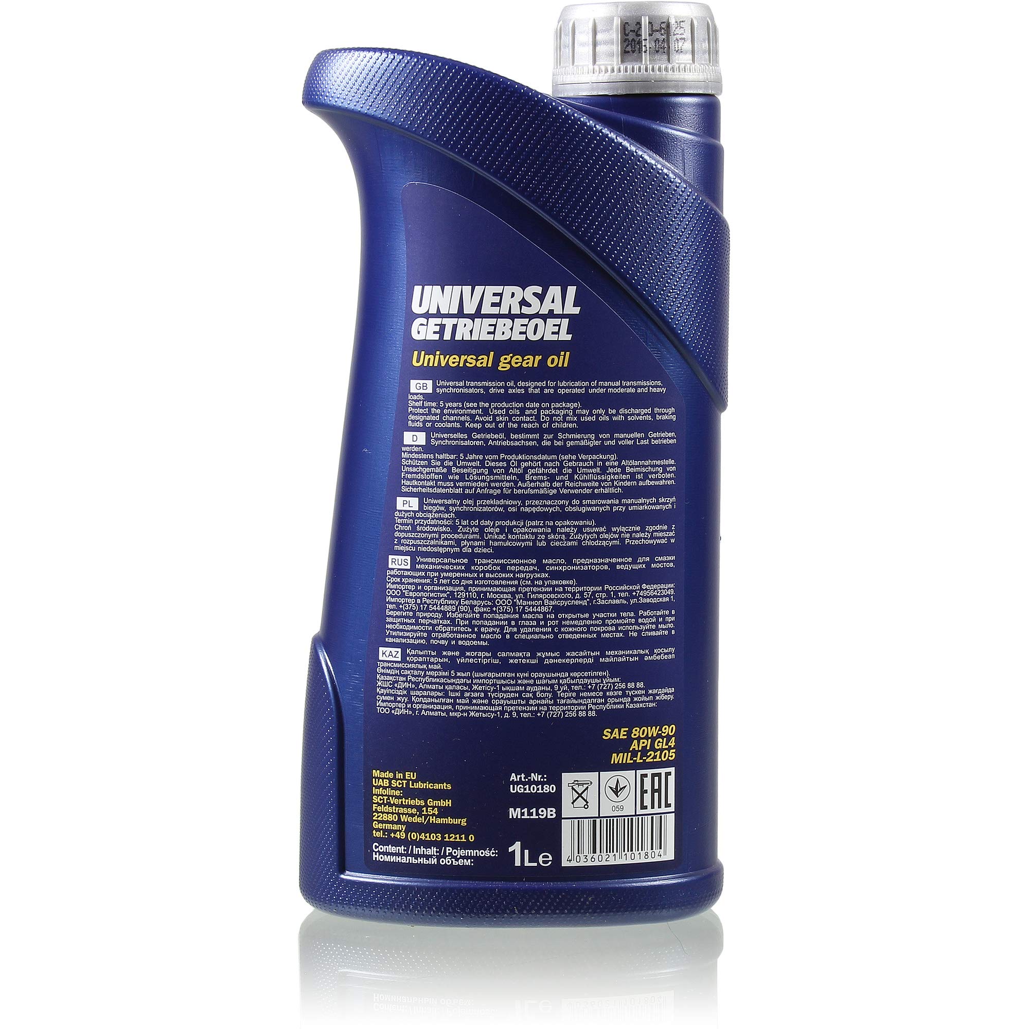 10 Liter MANNOL Getriebeöl UNIVERSAL Getriebeoel 80W-90 API GL 4 11192218