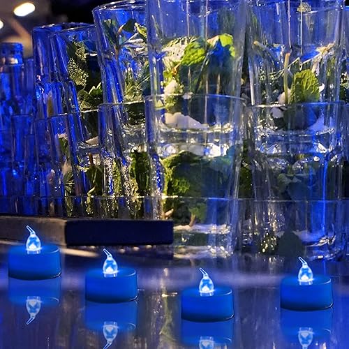 Miniatura 2 de Velas de té sin llama, funcionan con pilas, paquete de 50 velas votivas LED parpadeantes de larga duración, 200 horas, realistas y brillantes para