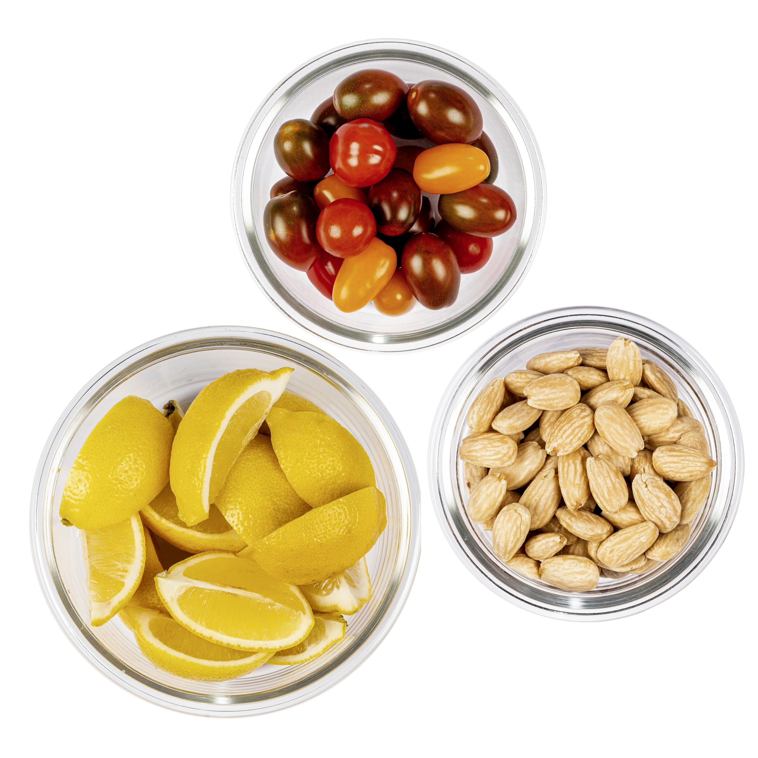 Luftdichte Frischhaltedose aus Glas – Vorratsdose aus Glas für platzsparende Aufbewahrung von Lebensmitteln, für Mikrowelle und Gefrierschrank (3 Stück, rot)