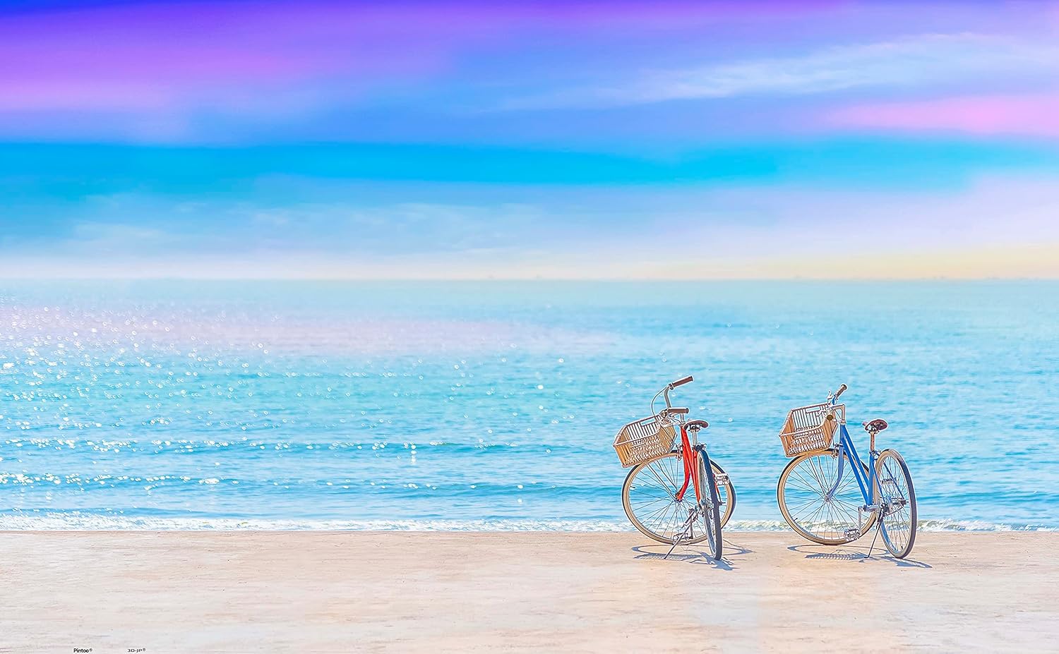 Pintoo Jigsaw Puzzles 1000 Piece for Adults - Bicycle Trip Collection - Tranquil Summer Beach Beautiful Plastic Puzzle for Home Decor Zero Dust Easy Storage [H2650]