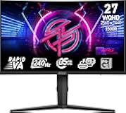 MPG 275CQRXF 27-inch 2560 x 1440 (QHD) Computer Monitor, 240Hz, Adaptive-Sync, HDR Ready, HDMI, VGA Port, Display Port,VESA Mountable, Tilt, Speaker, 0.5ms, Black