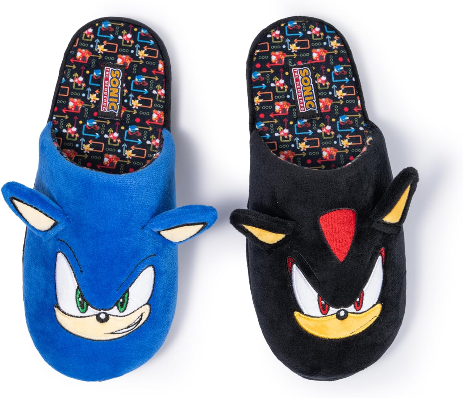 Sega Sonic and Shadow Slippers for Boys Comfortable Cushion Scuff Indoor House Shoes Kids Slip-On Footwear