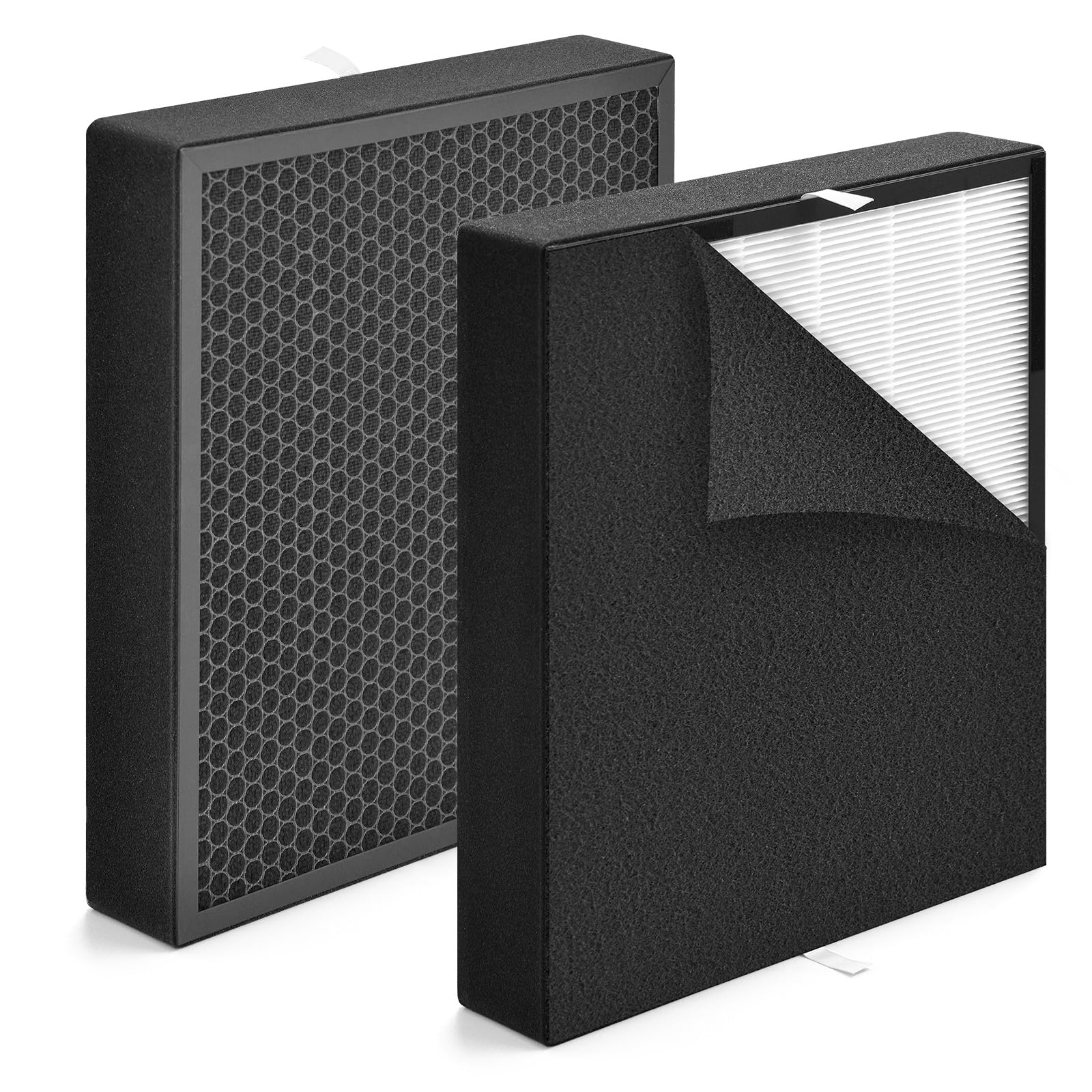 Filtro de repuesto de carbono plateado compatible con A Len FF50 Fit50 Filtro purificador de aire BreatheSmart FF50-VOC, filtro HEPA 3 en 1 H13 True con prefiltros, paquete de 2