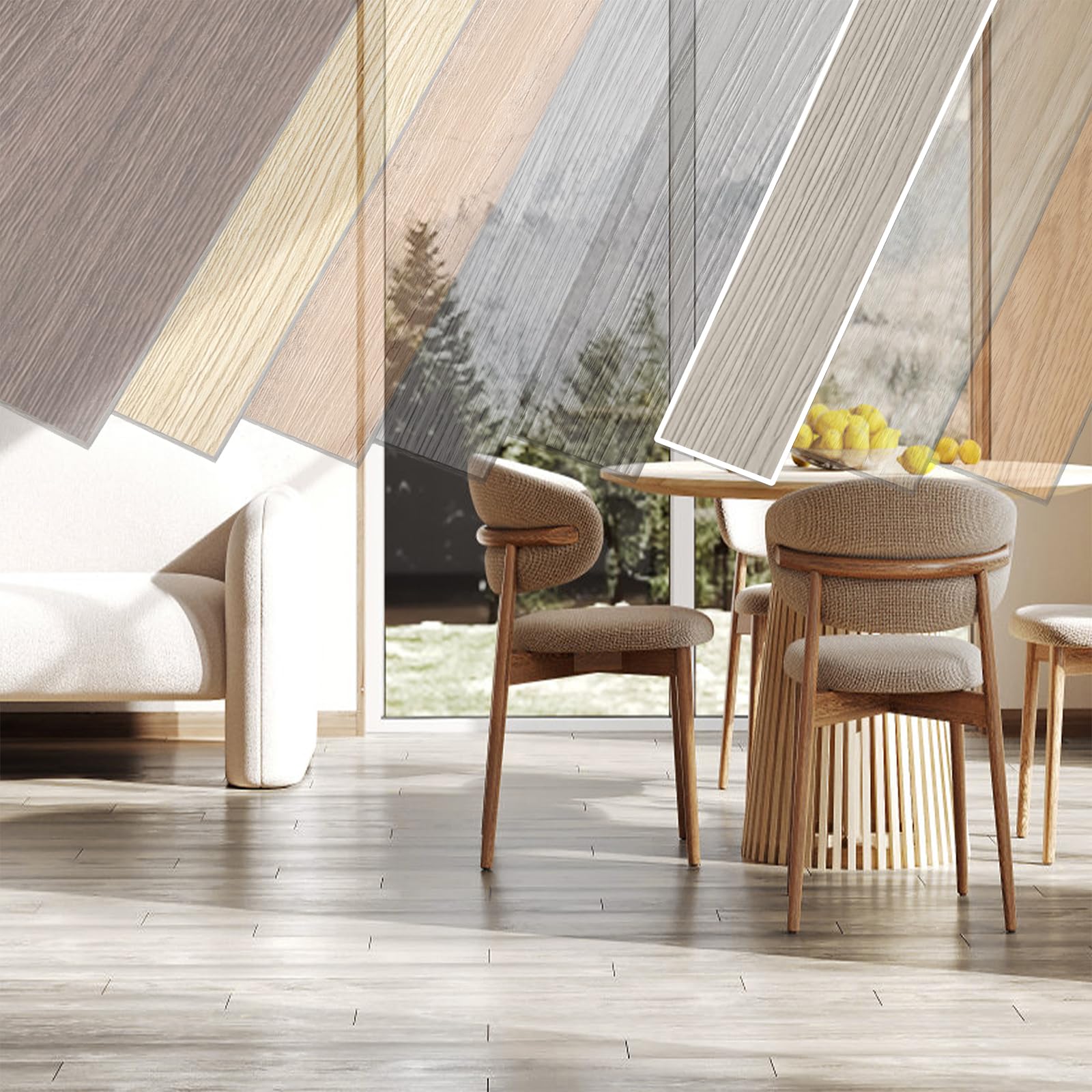 SAILUN 18 Pack Vinyl Plank Flooring Self Adhesive 2.51㎡ Wood Effect Peel Stick PVC Floor Planks Waterproof Wear-Resistant Flooring for Living Room, Kitchen & Bedroom (Medium Grey)