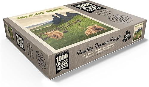 Miniatura 3 de MyPuzzle Scotland Isle of Skye, póster vintage, rompecabezas prémium de 1000 piezas para adultos