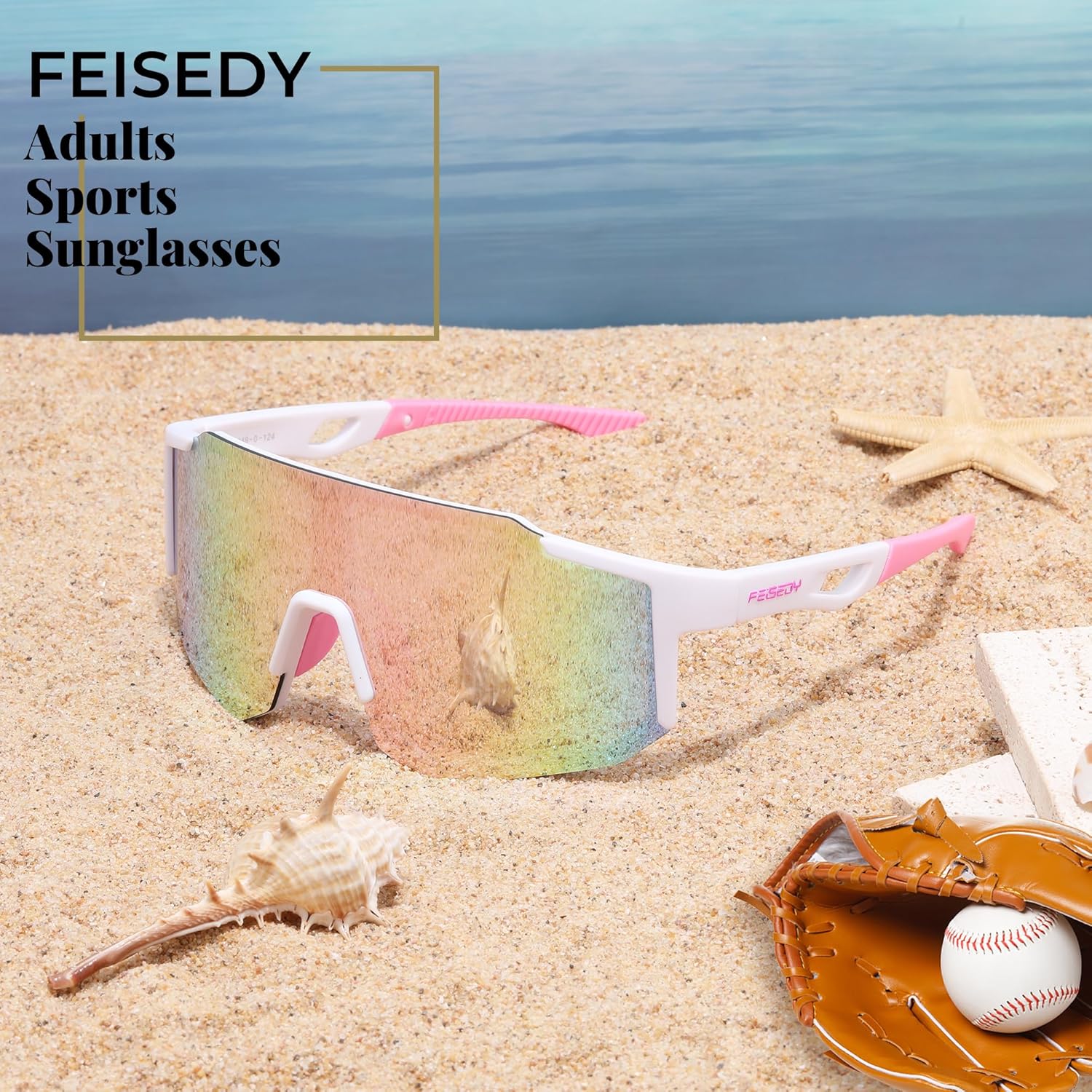 FEISEDY Sports Sunglasses for Men, Women and Teens - Baseball, Biking, Cycling UV400 Protection B2388 - Image 7