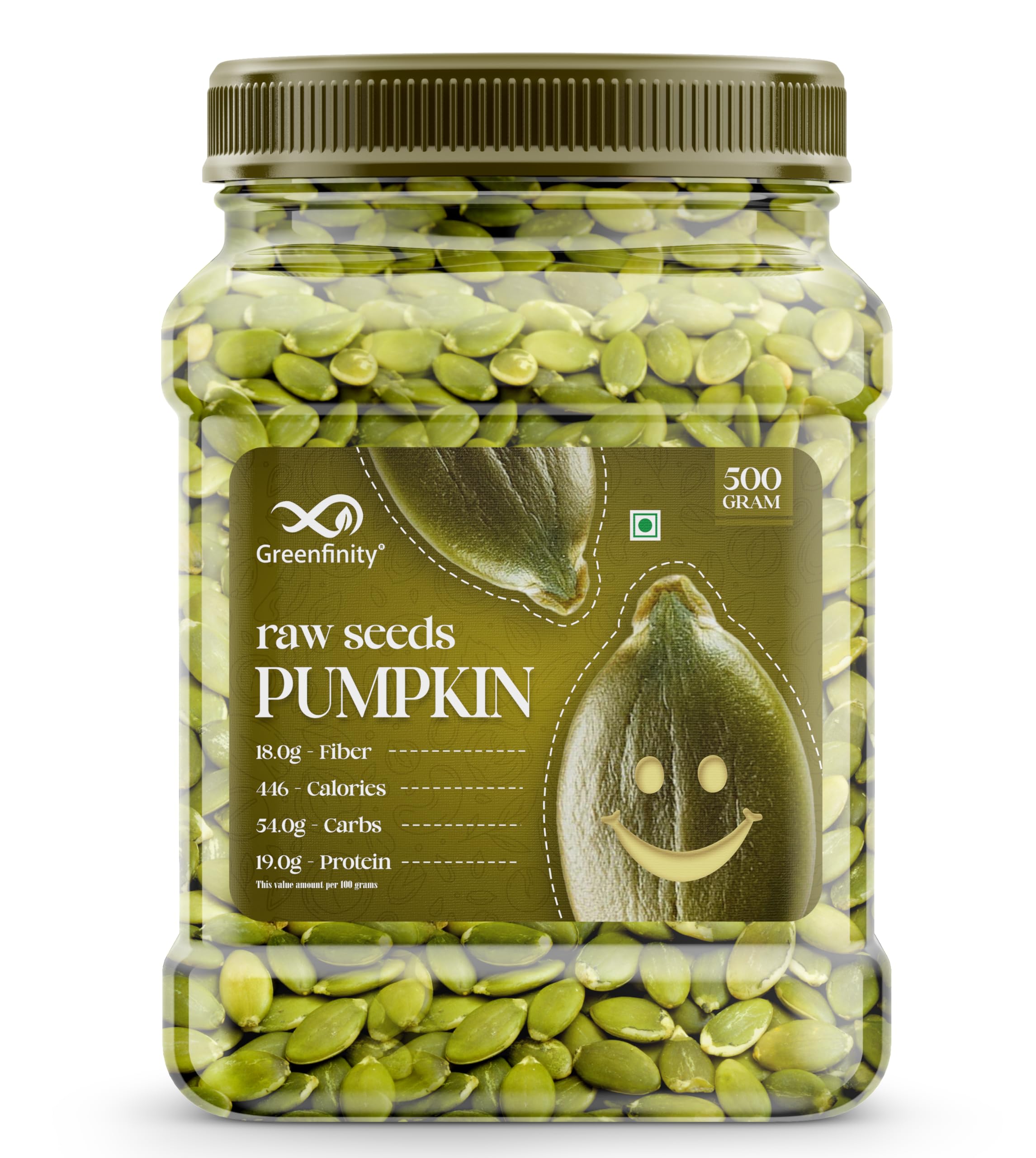 GreenFinity Raw Pumpkin Seeds – 500g | Premium Nutrient-Rich Snack, Crafted for Wellness & Vitality-image-3