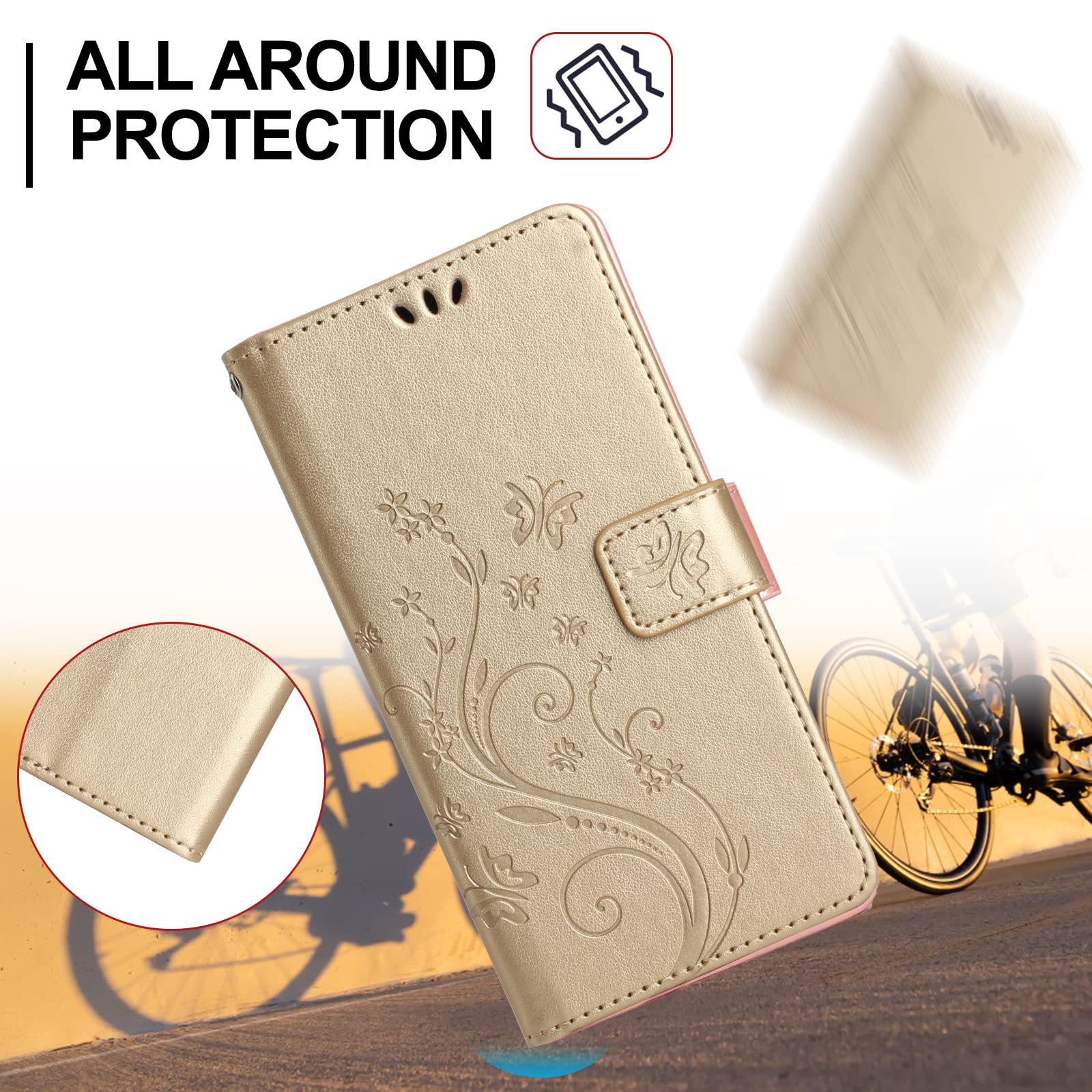 Cover Per IPhone 11 Pro Max, Custodia In Pelle PU Con Slot Per Schede, Magnetica Portafoglio Cover Per IPhone 11 Pro Max, Oro - Foto 5