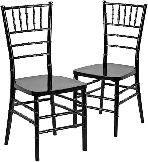 Flash Furniture 2 Pack HERCULES PREMIUM Series Black Resin Stacking Chiavari Chair