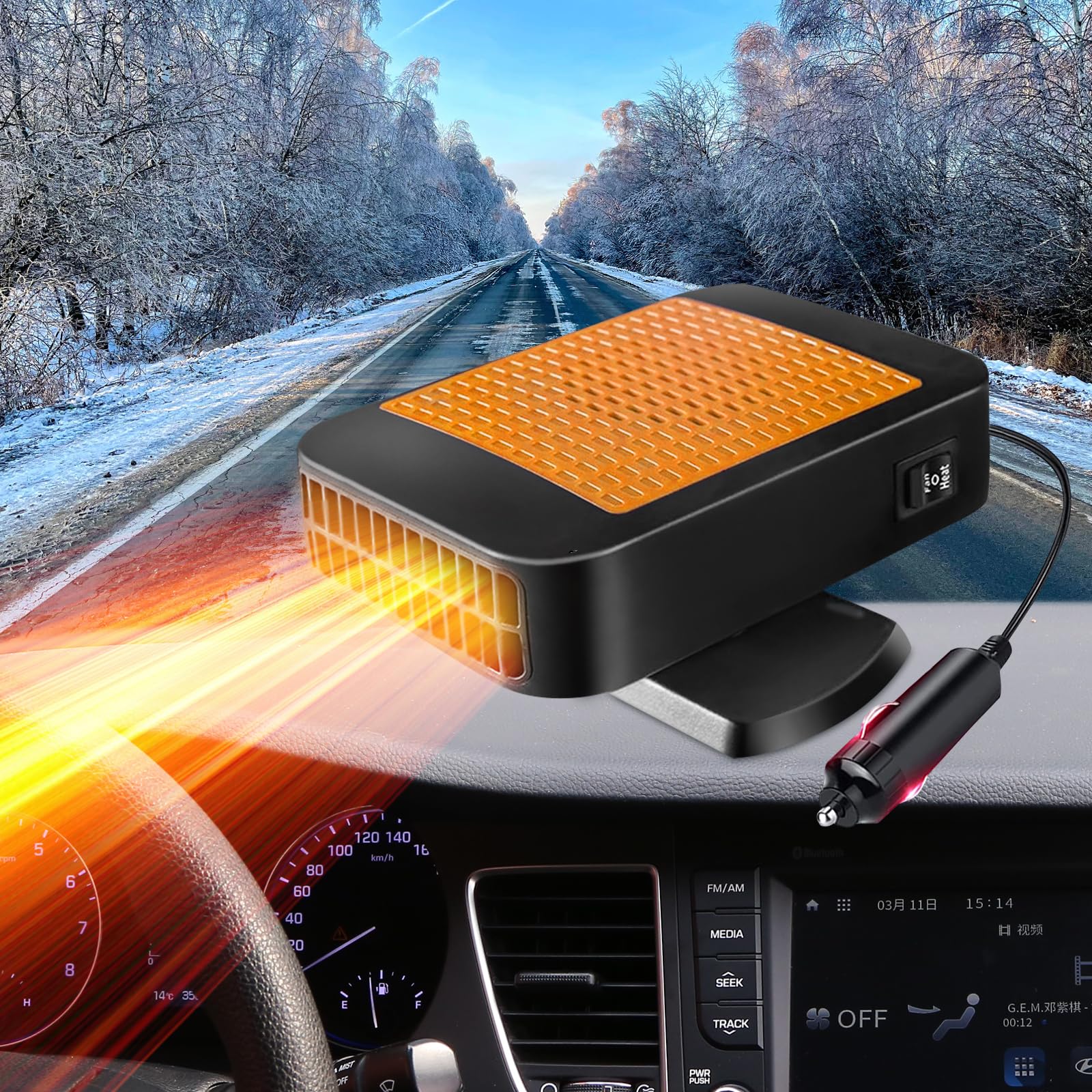 KINOWJI 200W Portable Car Heater