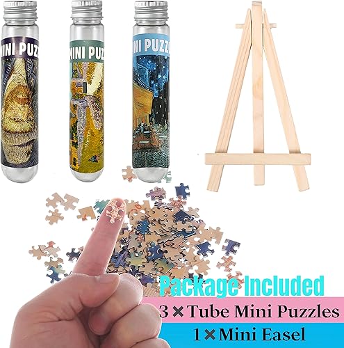 Miniatura 6 de Rompecabezas pequeños de 150 piezas para adultos, 150 piezas, pintura al óleo, 6 x 4 pulgadas, 3 caballetes incluidos (café, granja en Provenza,