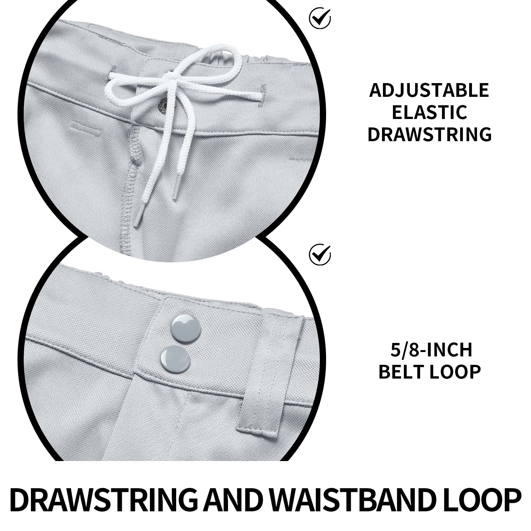 QBK 2T/3T/4T/5T/6T/7T Kleinkind-Baseballhose mit seitlicher Paspelierung/Zopf