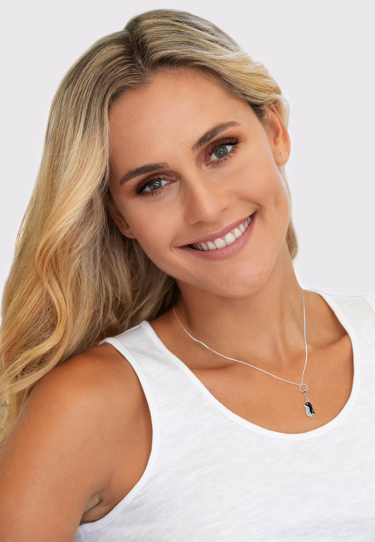 Nenalina Pinguin Karabiner Charm Anhänger Bettelarmband 925 Silber