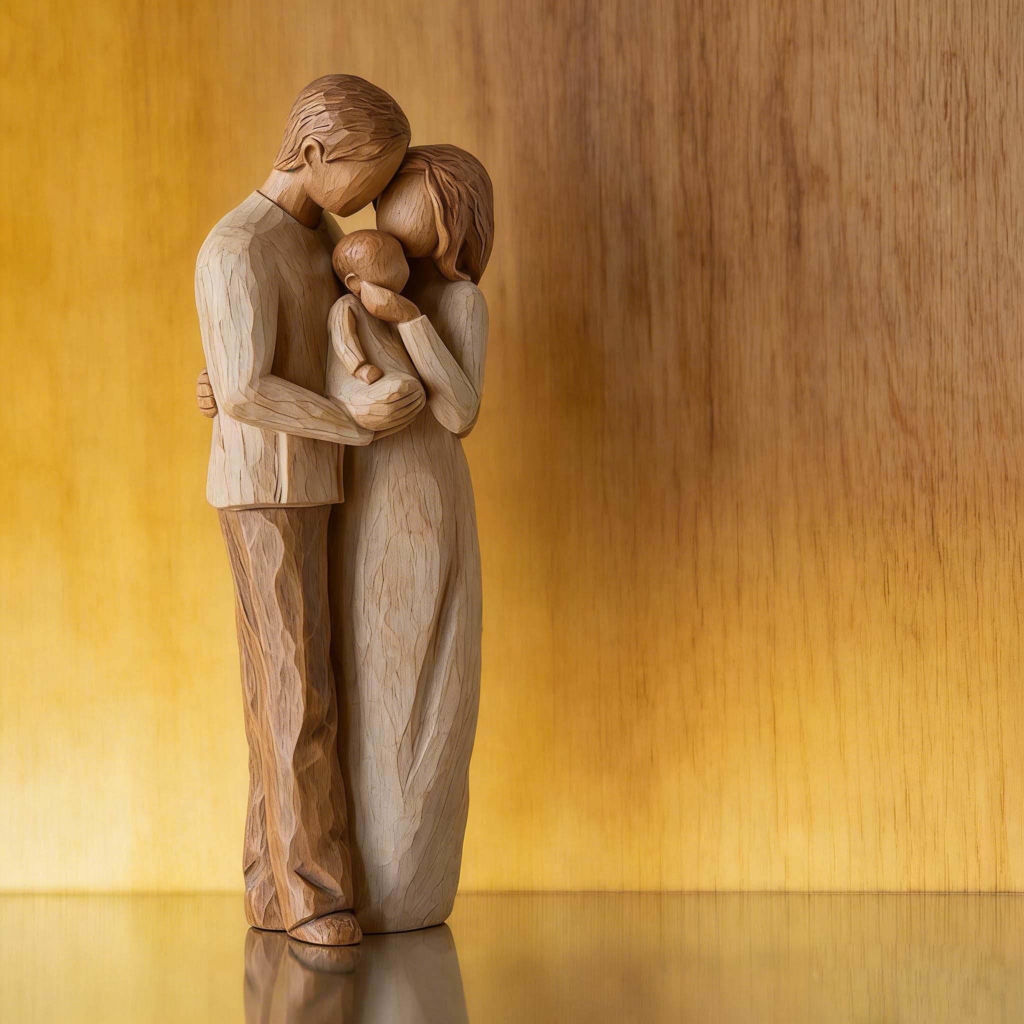 Scultura familiare, figurine ornamentali, una famiglia di 3 genitori e figli in resina, figurine da collezione, mini statua da tavolo, regali per la decorazione della casa per anniversario