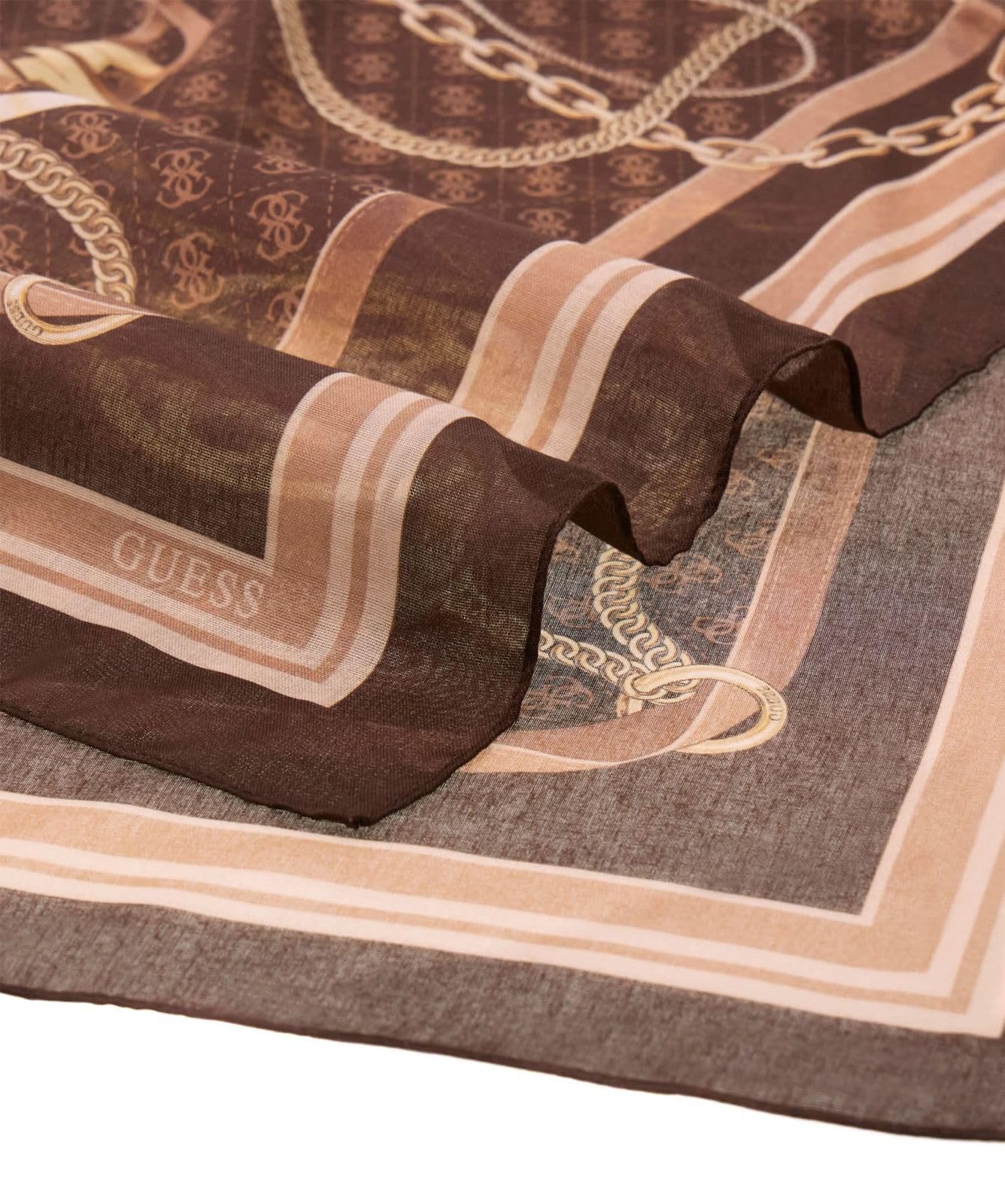 GUESS bufanda Printed Kefiah 120X120 Brown marrón oscuro
