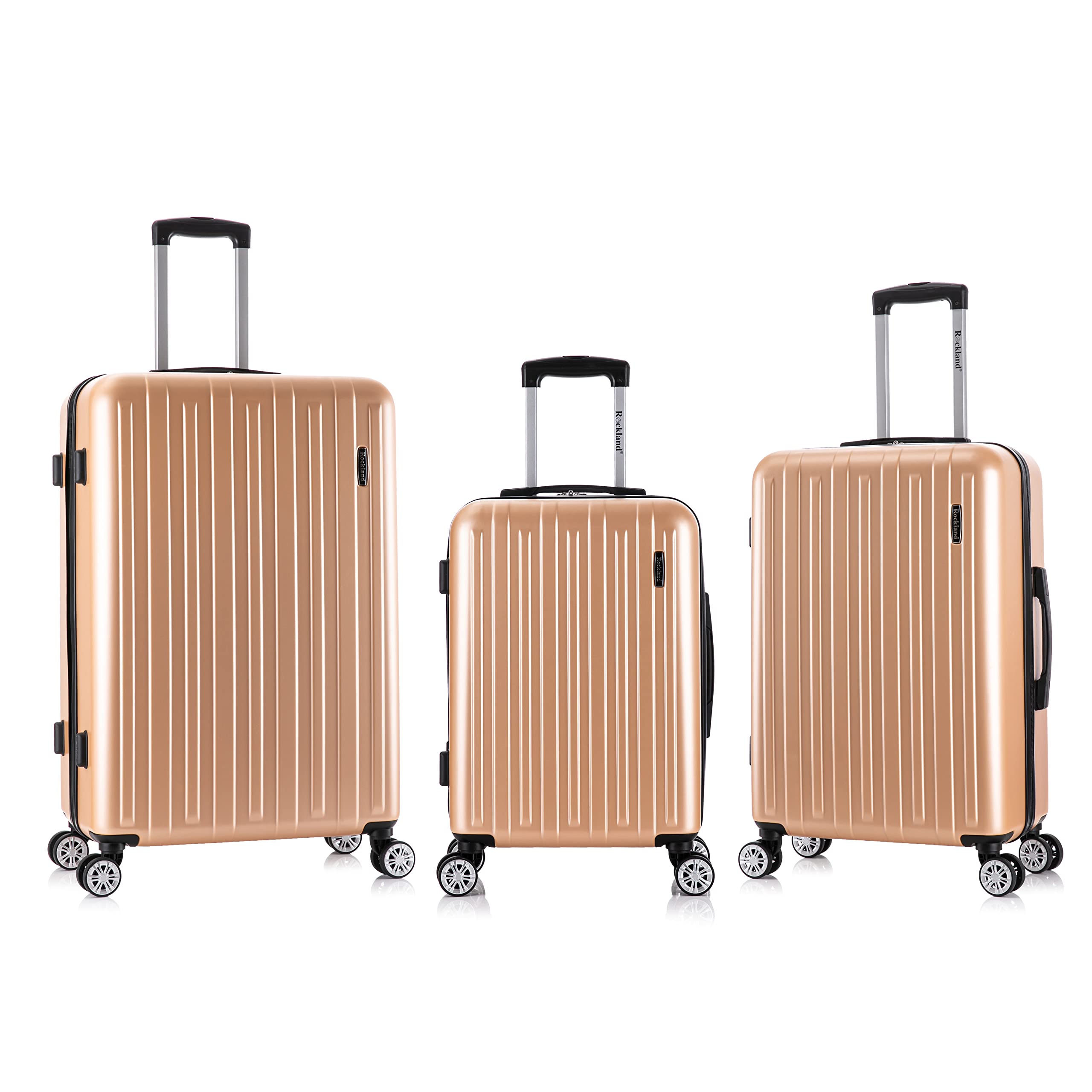 Rockland Paris Hardside Luggage with Spinner Wheels, Champagne, 3-Piece Set (20/24/28)