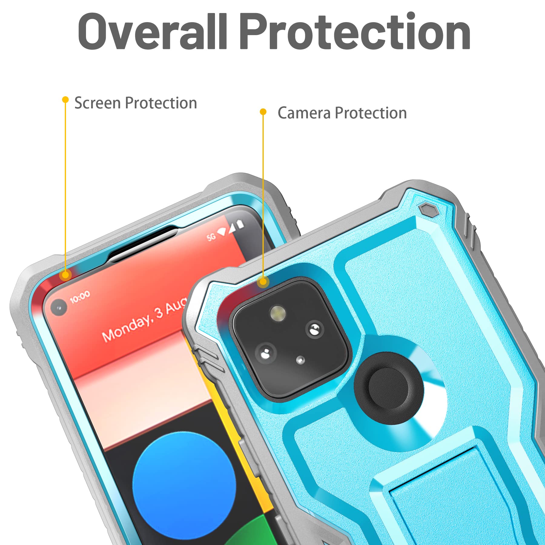 Dexnor for Google Pixel 9 Case with Slide Camera Cover & Built-in Screen Protector