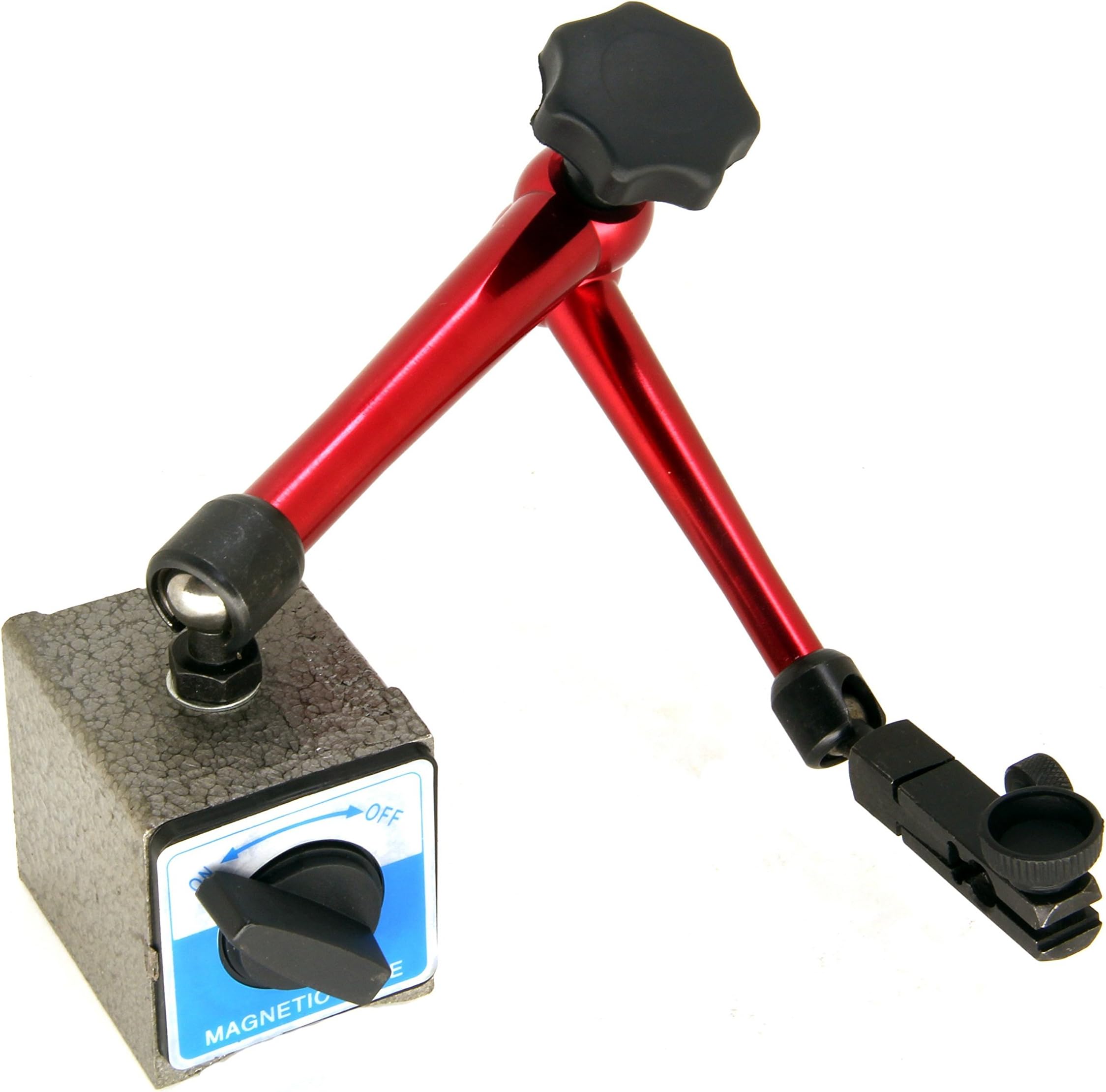 HFS(R) Magnetic Base Stand with Adjustable Holder for 8mm Digital Dial Test Indicator Gauge 132lbs/60kg Max Pull
