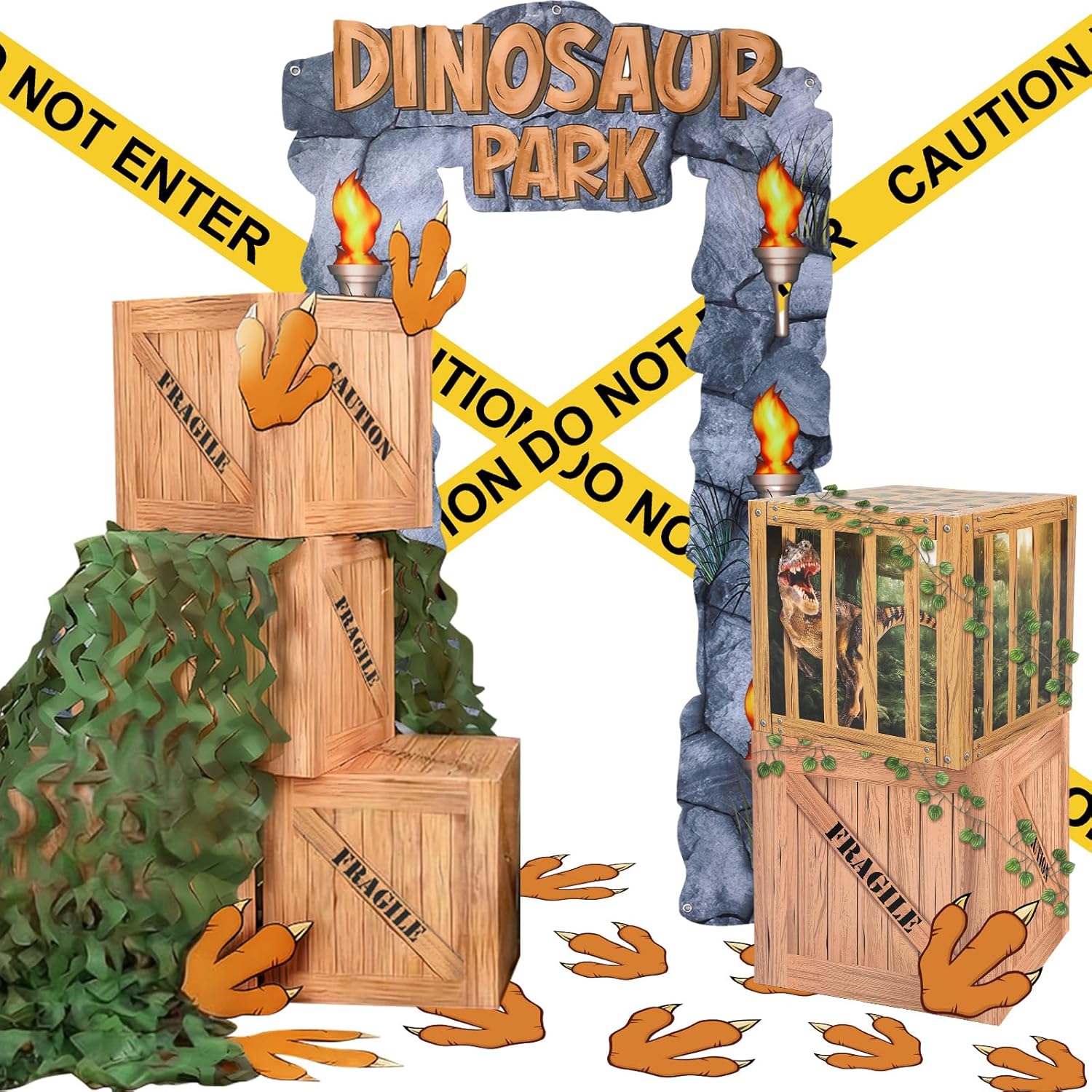 Tinlade 21 Pack Dinosaur Party Decorations Set 12 inch Dinosaur Theme Boxes Animals Decoration Boxes Table Centerpieces for Birthday Supplies Decorations