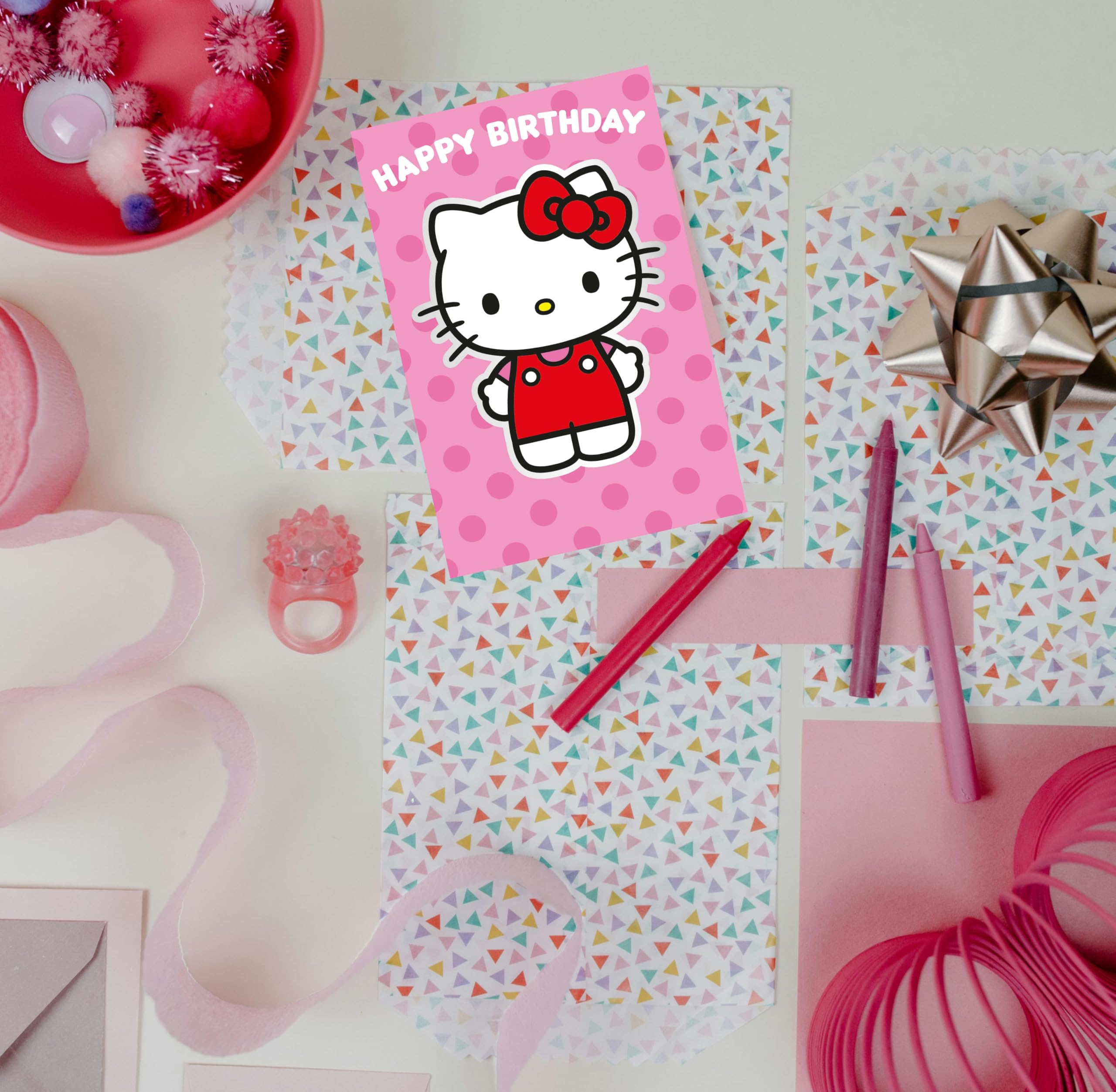 Hello Kitty Sticker Birthday Card Sticker sheet inside